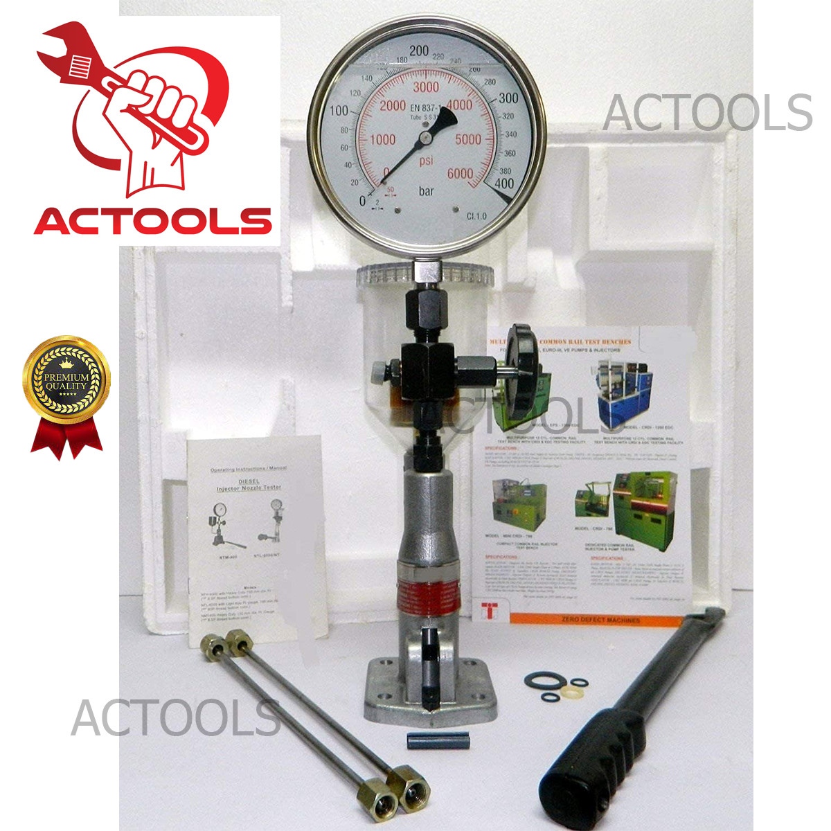 New Diesel Injector Nozzle Pop Tester 400 Bar Dual Scale, Genuine ‘AG Precision’