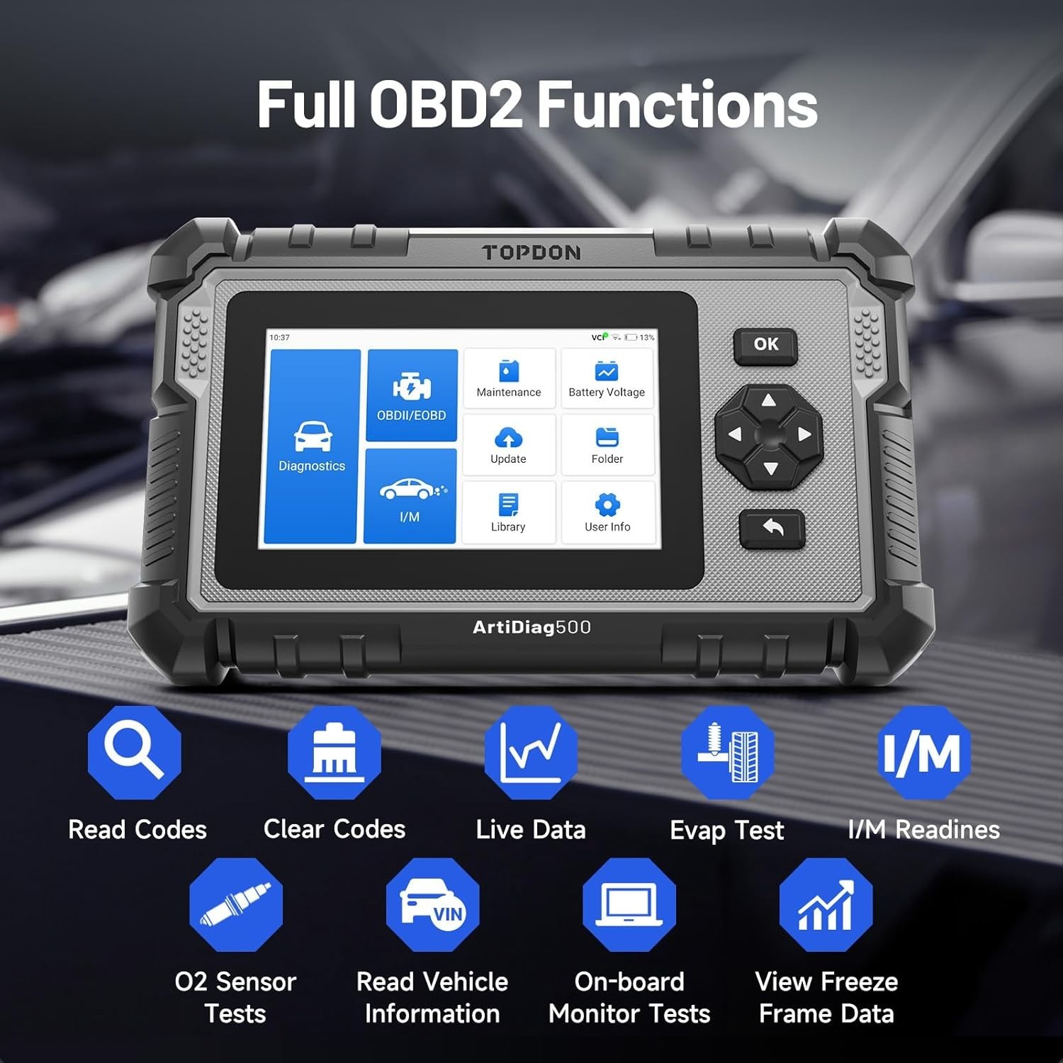 ArtiDiag500 4-System OBD2 Scanner with Full System Diagnostics & Reset Functions