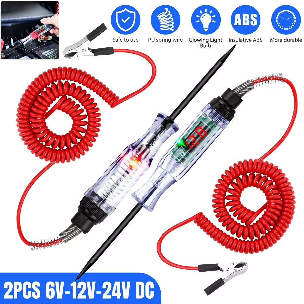 Power Detection Car Electrical Circuit Tester 12V 24V Automotive Diagnostic Tool