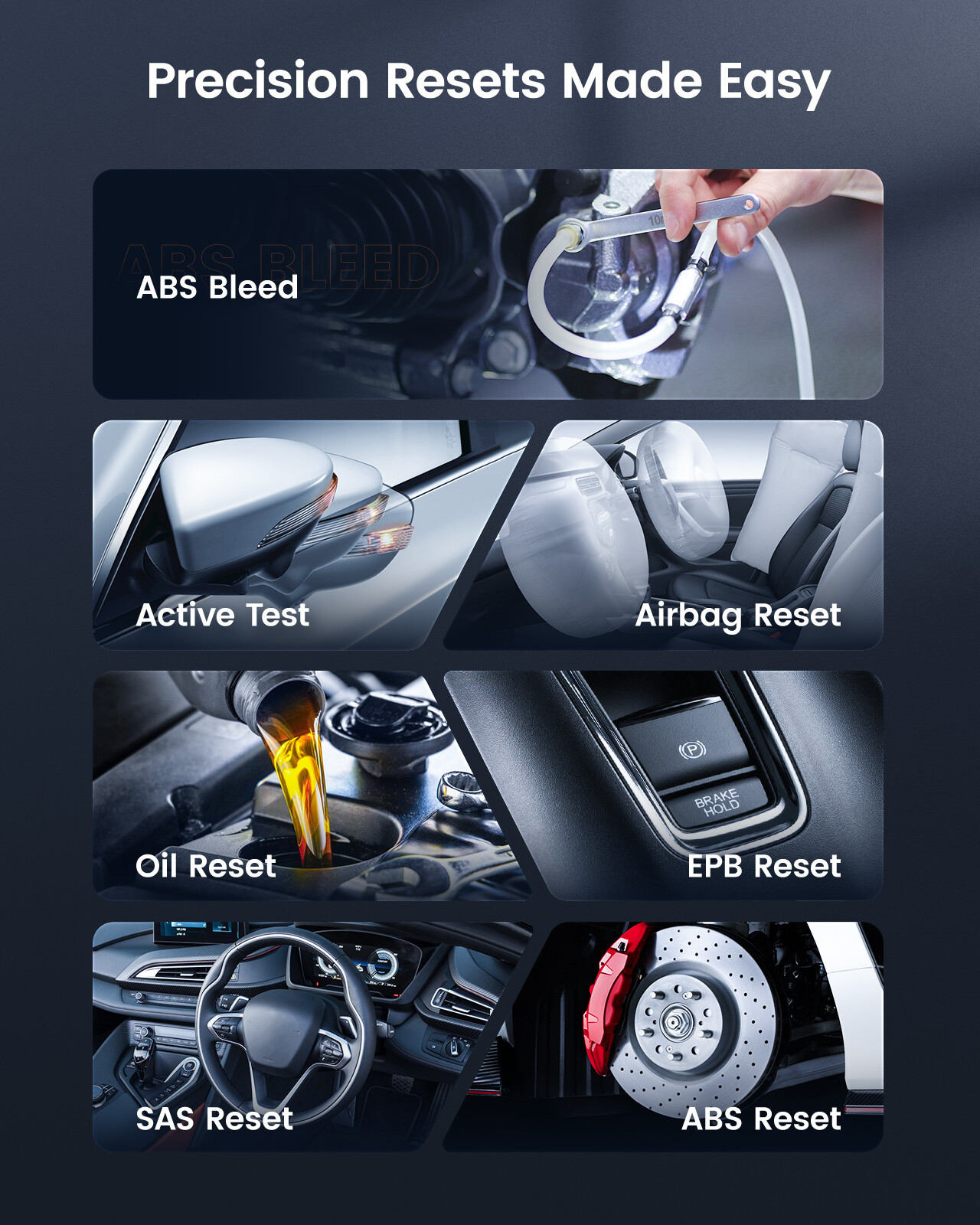 Ancel AD610 PRO Bi-Directional Scan Tool WiFi OBD2 Diagnostic Scanner ABS SRS