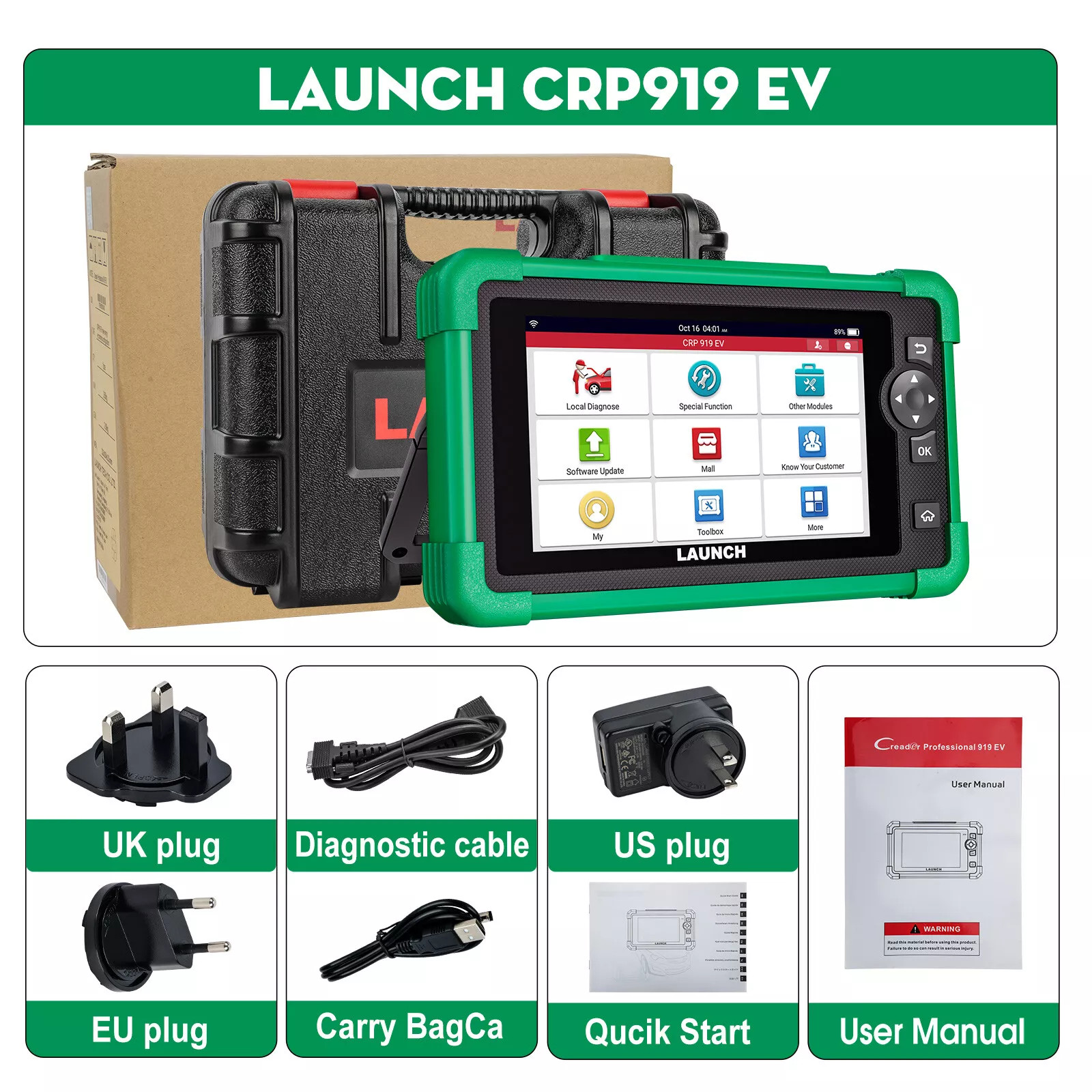LAUNCH EV Electric Car Scanner Diagnostic Tool All System Bidirectional Control