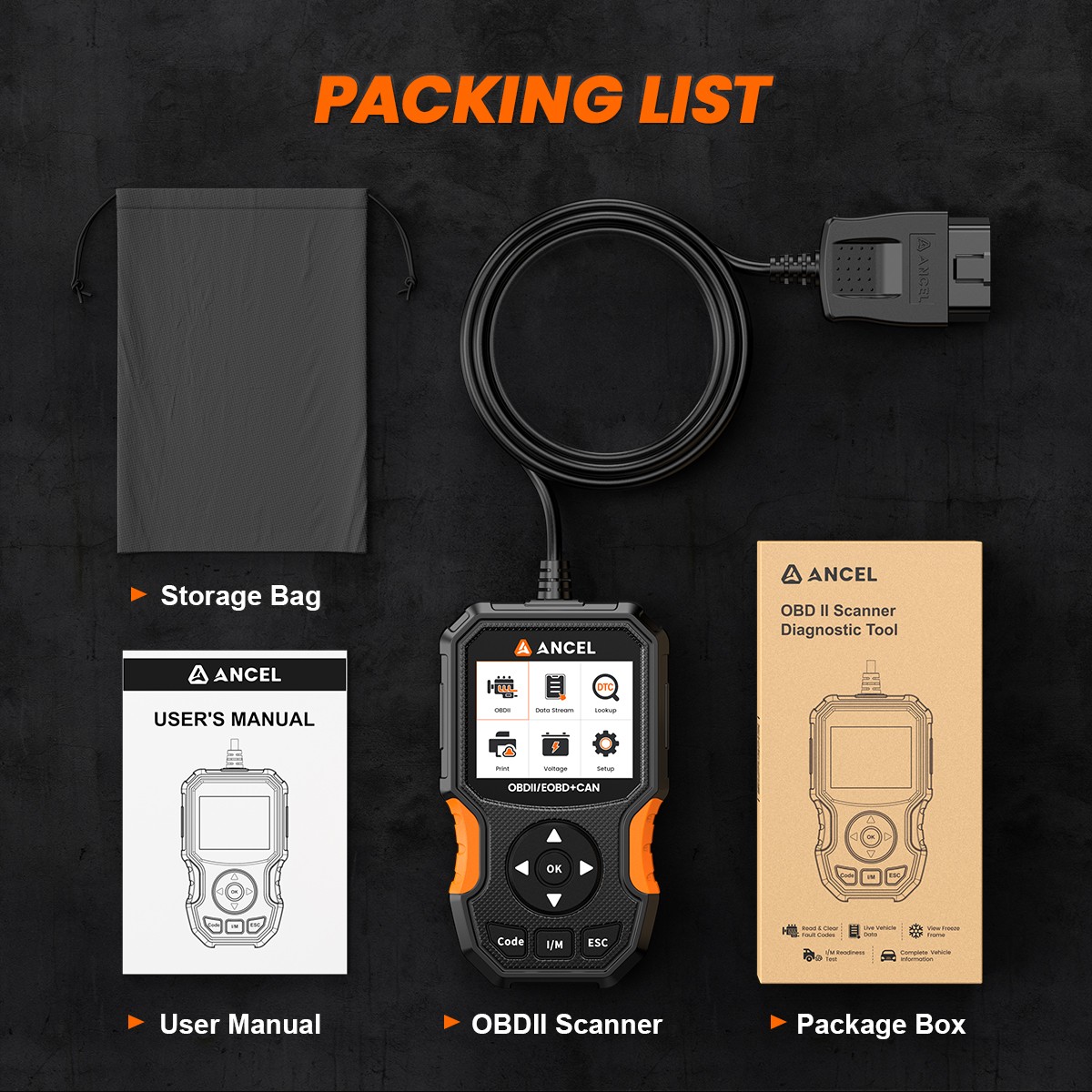 ANCEL AS300 OBD2 Scanner Universal Car Code Reader Engine Fault Diagnostic Tool