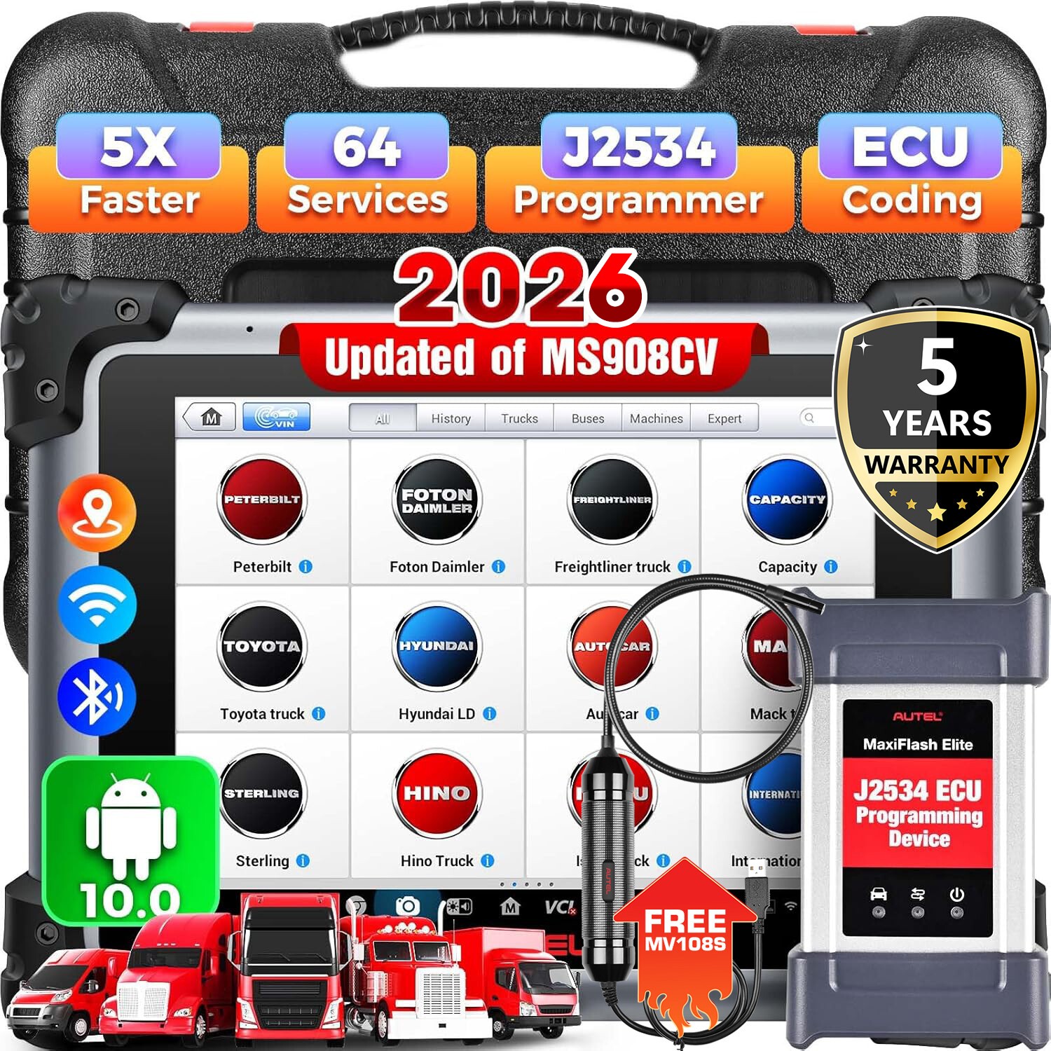 Autel MaxiSys MS908CV II Heavy Duty Truck Scanner ECU Programming Up of MS908CV