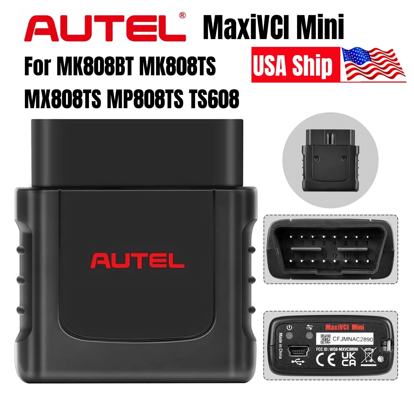 Autel MaxiVCI Mini Bluetooth VCI Diagnostic Interface For MK808BT/MK808TS/TS608