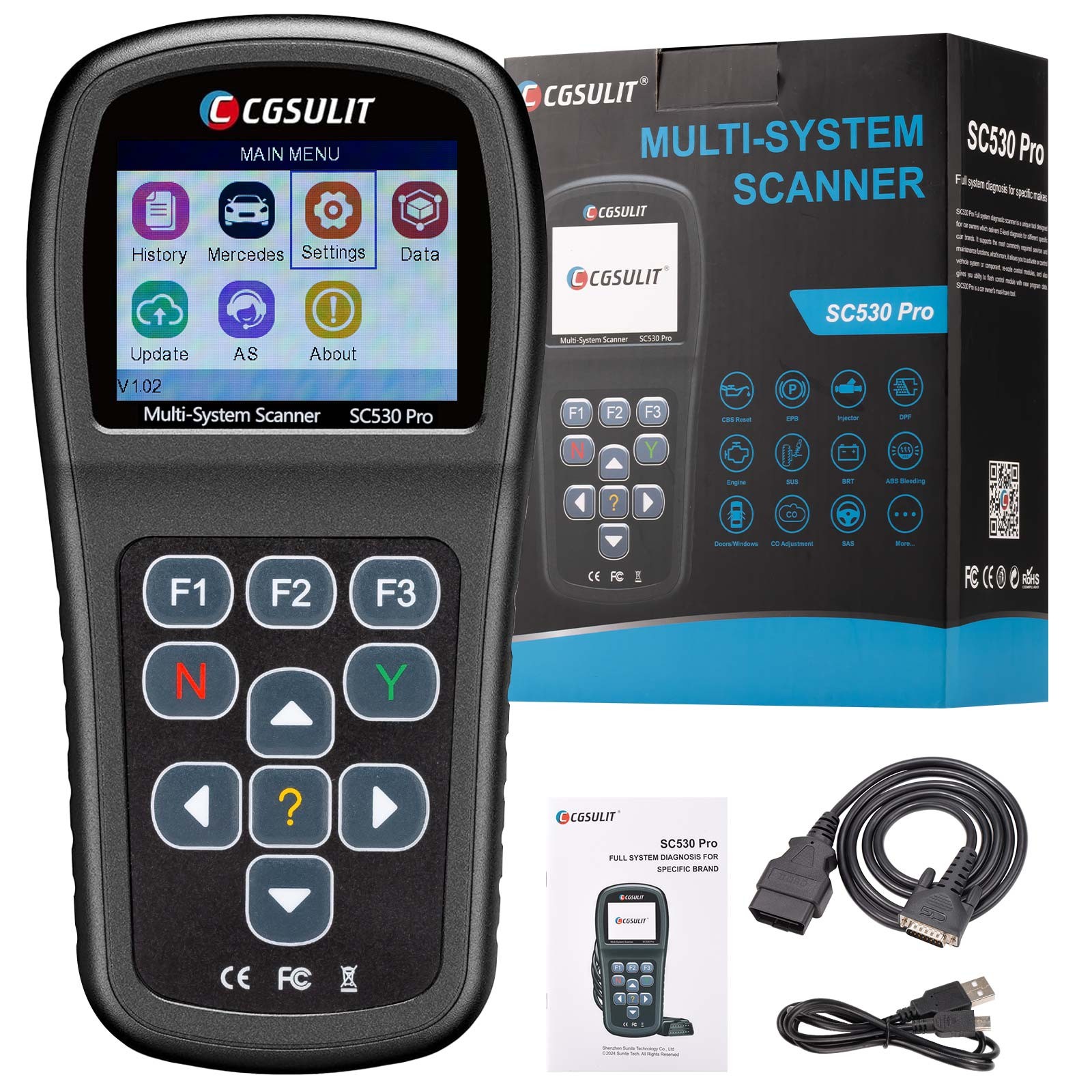 CGSULIT SC530 Pro for BENZ Full System Bi-directional Diagnose OBD2 Scanner