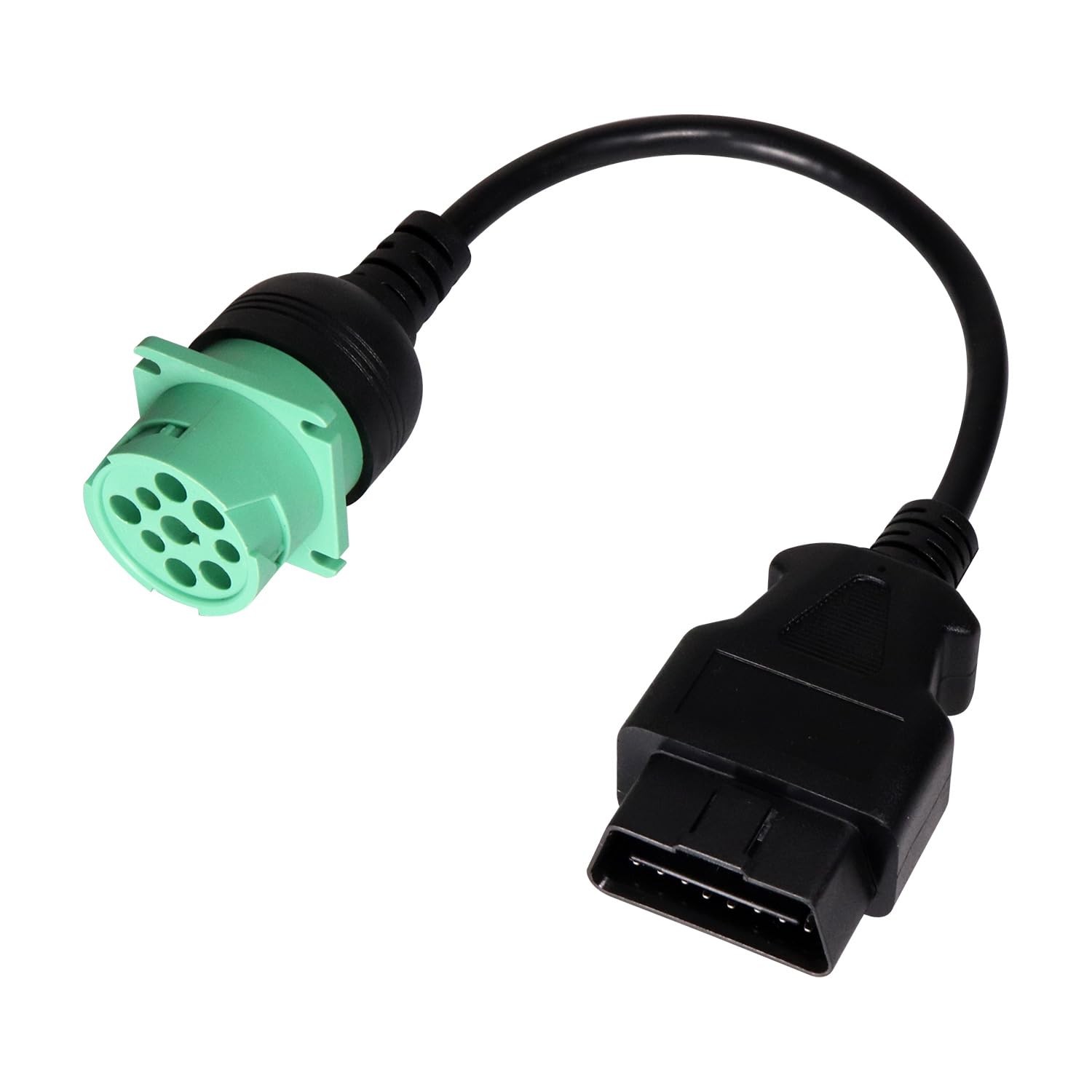 16-Pin Male to 9-Pin Female J1939 Green Type 2 OBD2 Adapter Cable Truck