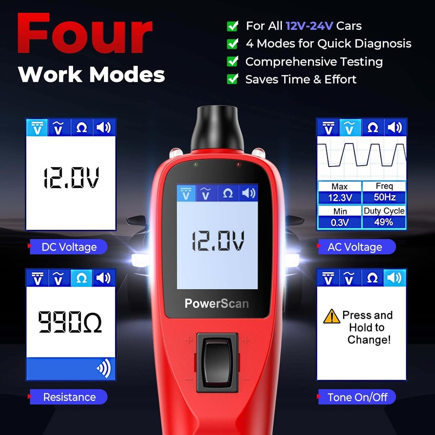 Autel PowerScan PS100 Electrical System Diagnostic Tool Circuit Battery Tester