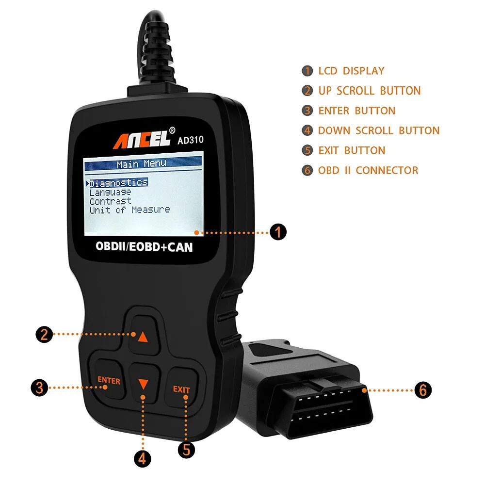 ANCEL AD310 OBD2 Diagnostic Scanner Check Engine Light Reset Fault Code Reader
