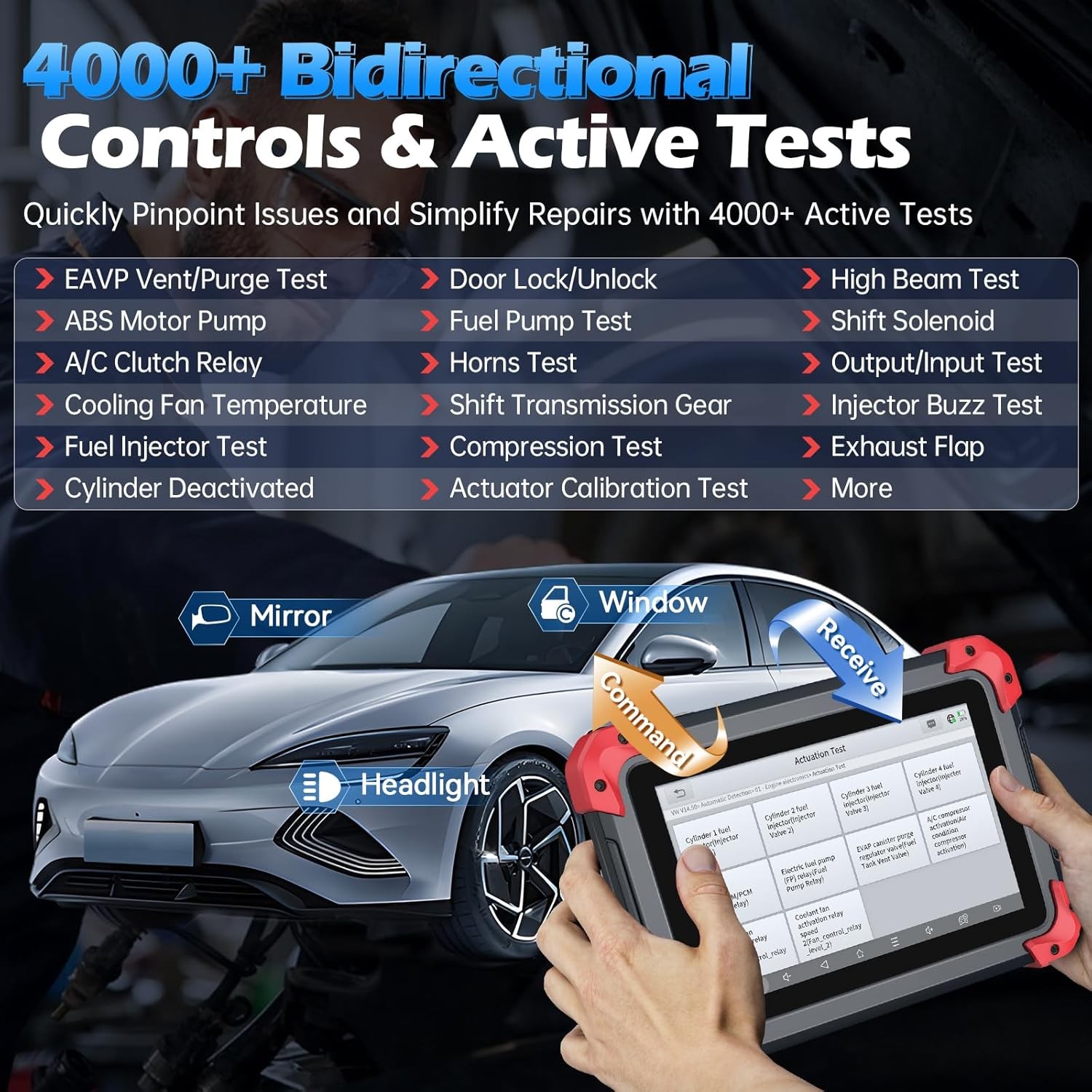 2026 XTOOL D7X V2.0 OBD2 Scanner Full System Diagnostic Tool 39+Resets AI-Assist