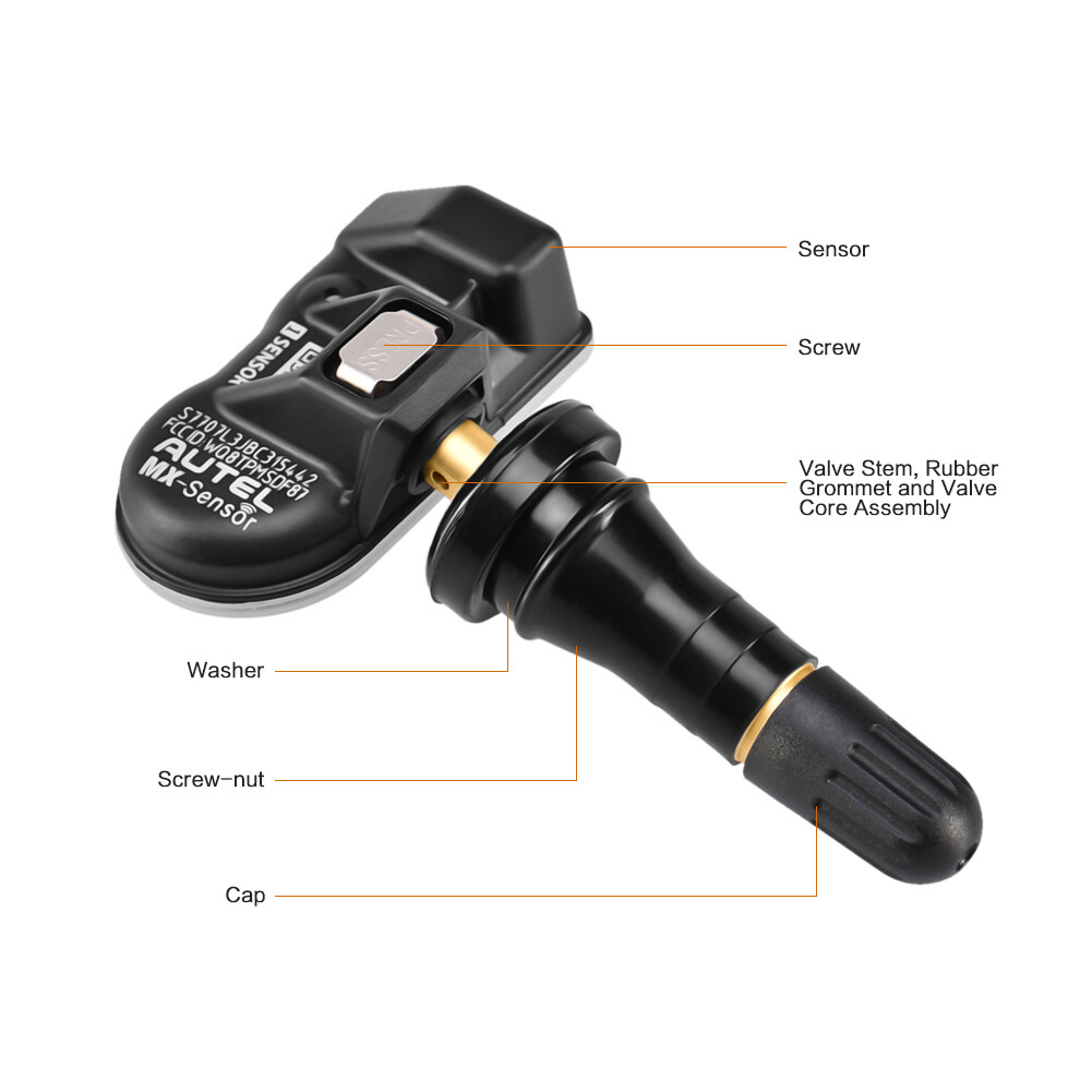 Autel TPMS Sensor MX-Sensor 315MHz & 433MHz Programmable Universal Rubber Valve