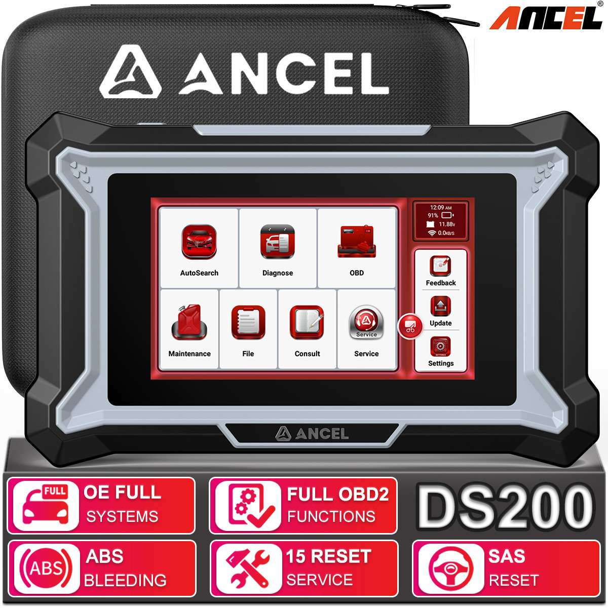 ANCEL DS200 OBD2 Scanner 24/7 Tech Support & Lifetime Free WiFi Update Tool