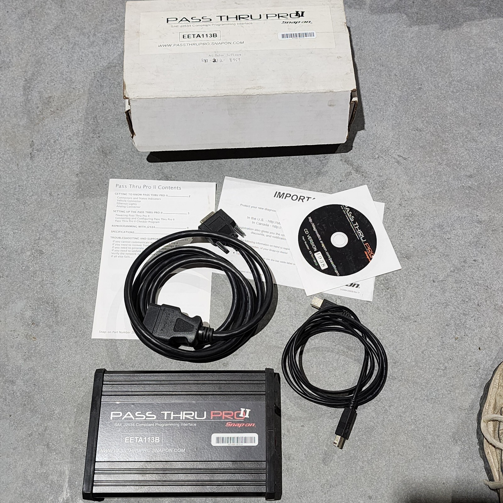 SAE J2534 Interface, Snap On Pass Thru Pro II EETA113B