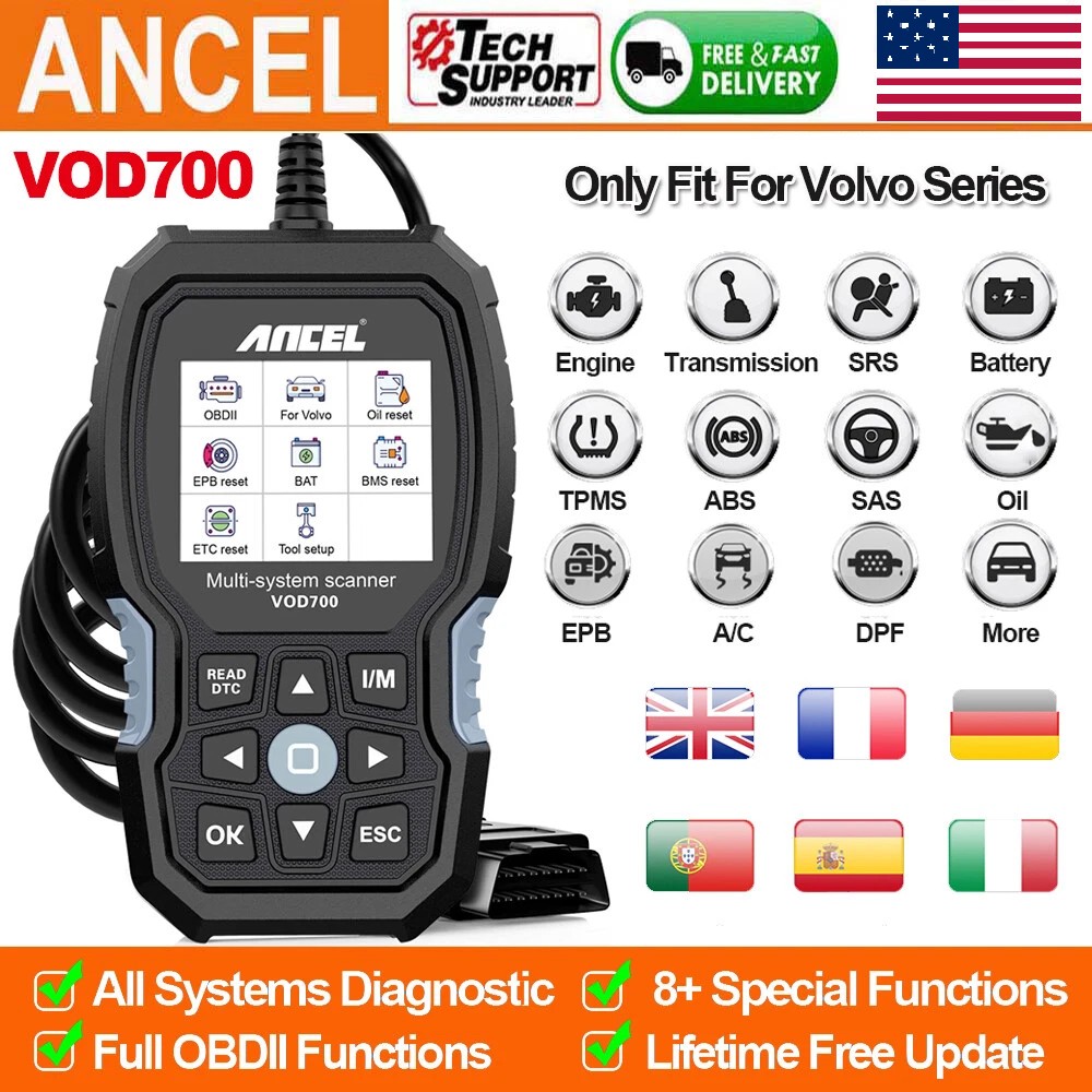 ANCEL VOD700 for VOLVO Professional Car Diagnostic Device OBD2 All System