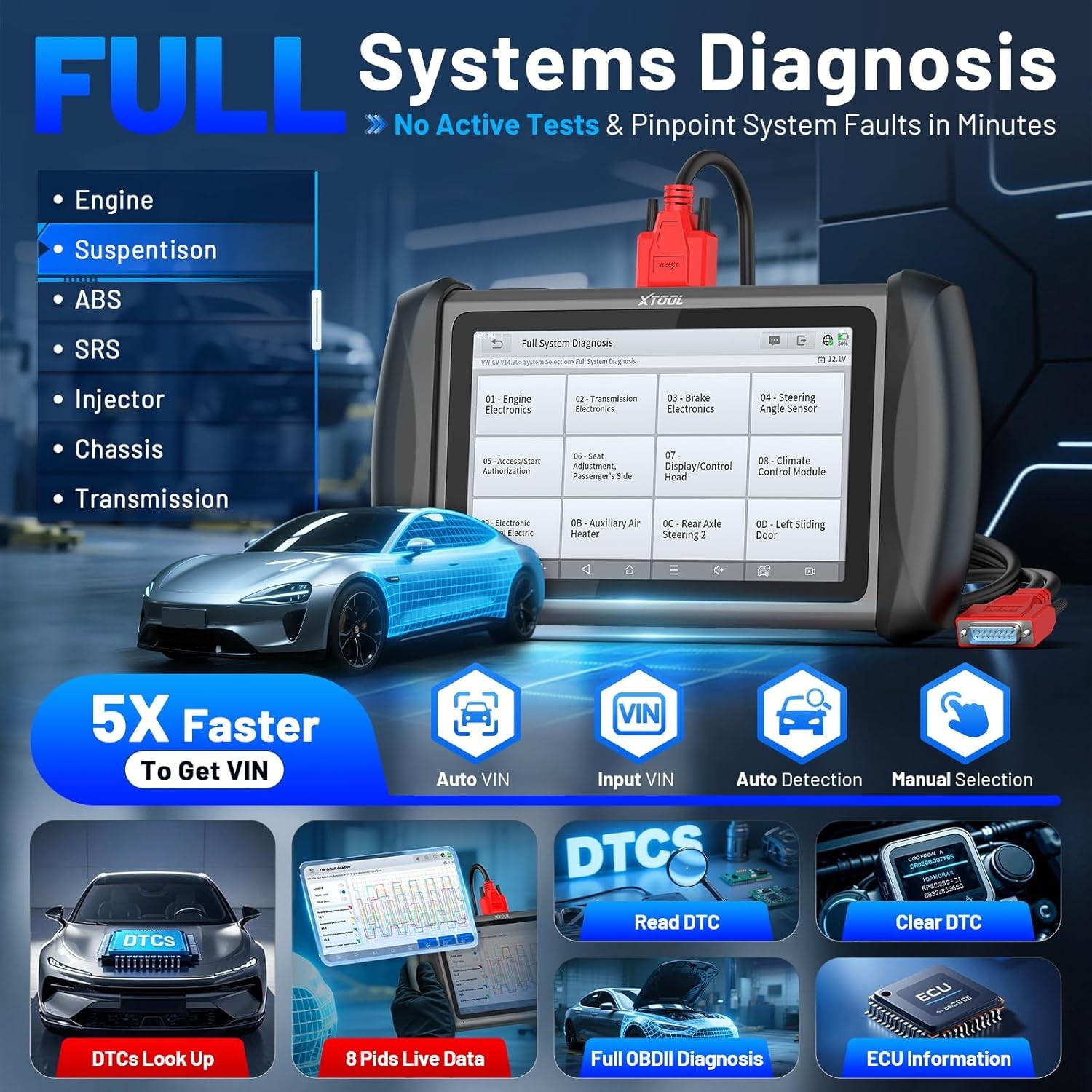 2025 XTOOL IP616 V2.0 OBD2 All System Scanner Diagnostic Tool Key Programmer