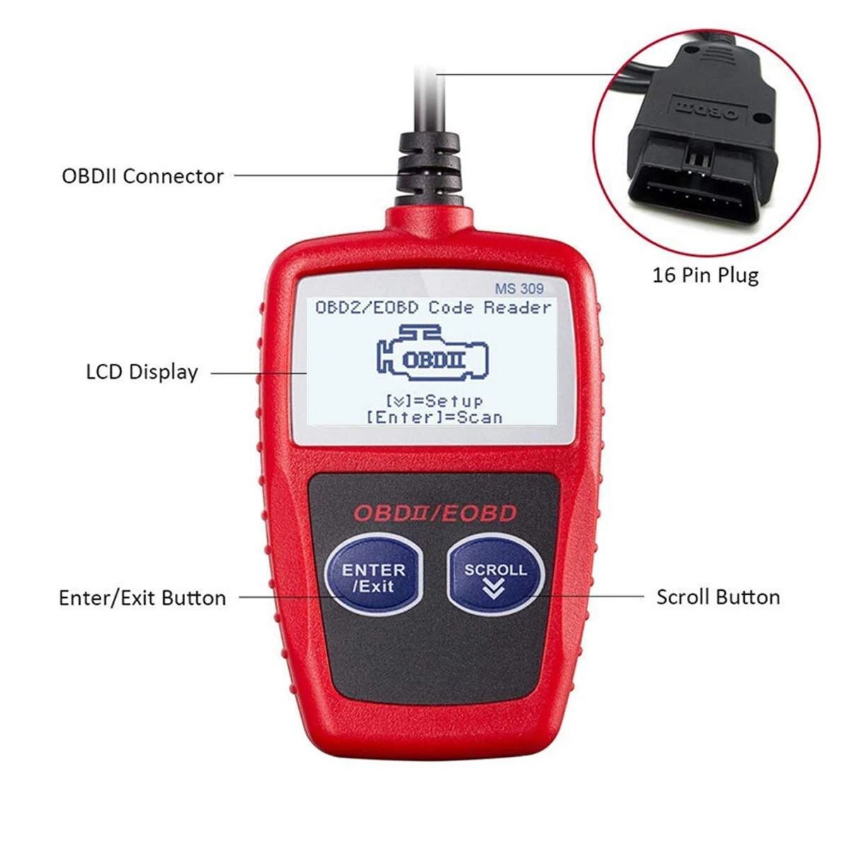 BEYU EOBD OBD II Diagnostic Tool MS 309 car Code Scanner With Multi-languages
