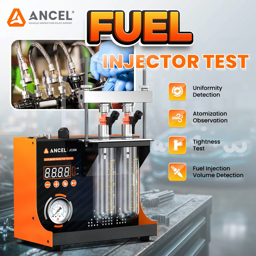 Motorcycle Fuel Injector Flow Tester & Cleaner Diagnostic Tool Built-in Air Pump