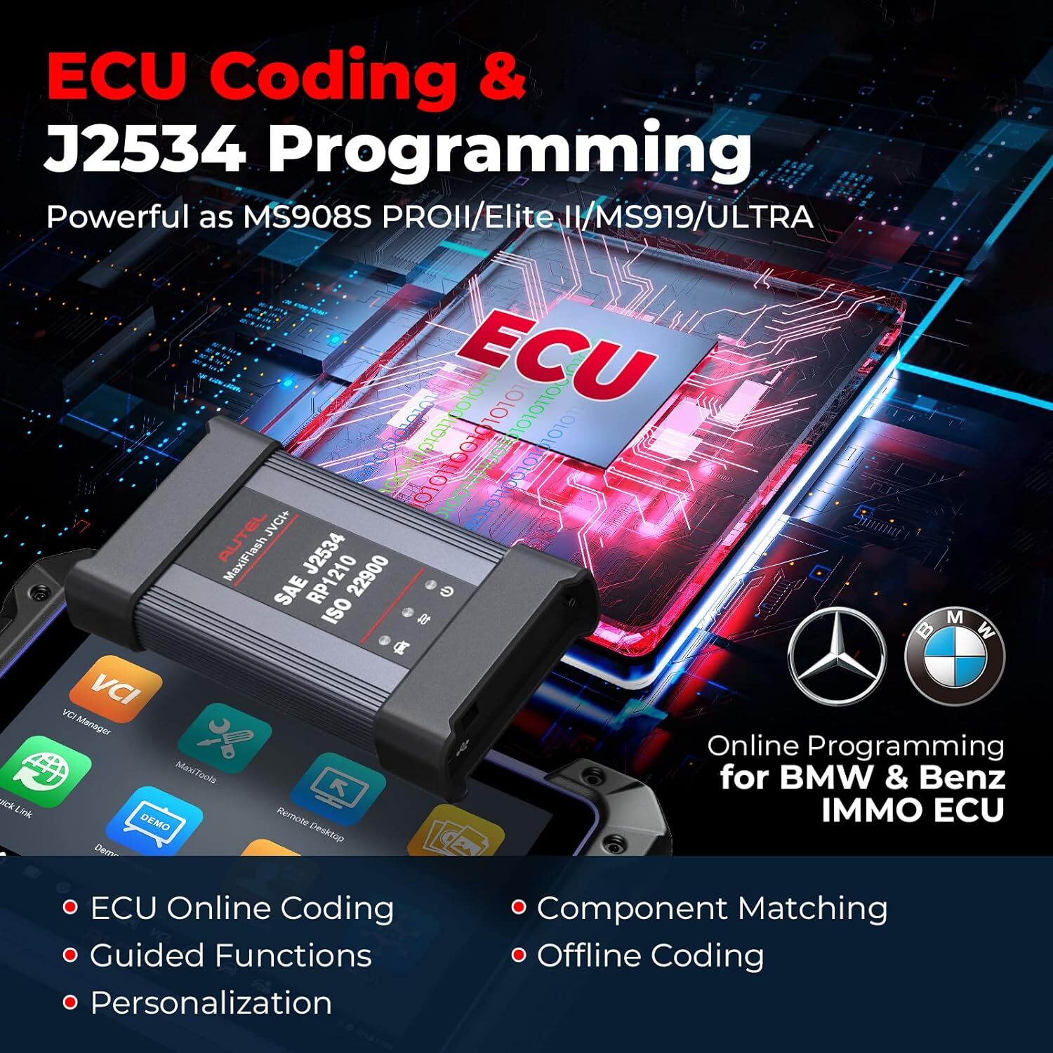 Autel MaxiIM IM608 PRO II IMMO Key Fob Programming Tool ECU Coding Bidirectional