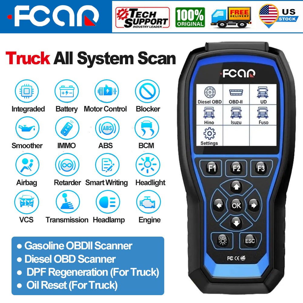 Diesel Heavy Duty Truck Diagnostic Scanner DPF Regen Oil Reset for Isuzu Fuso UD