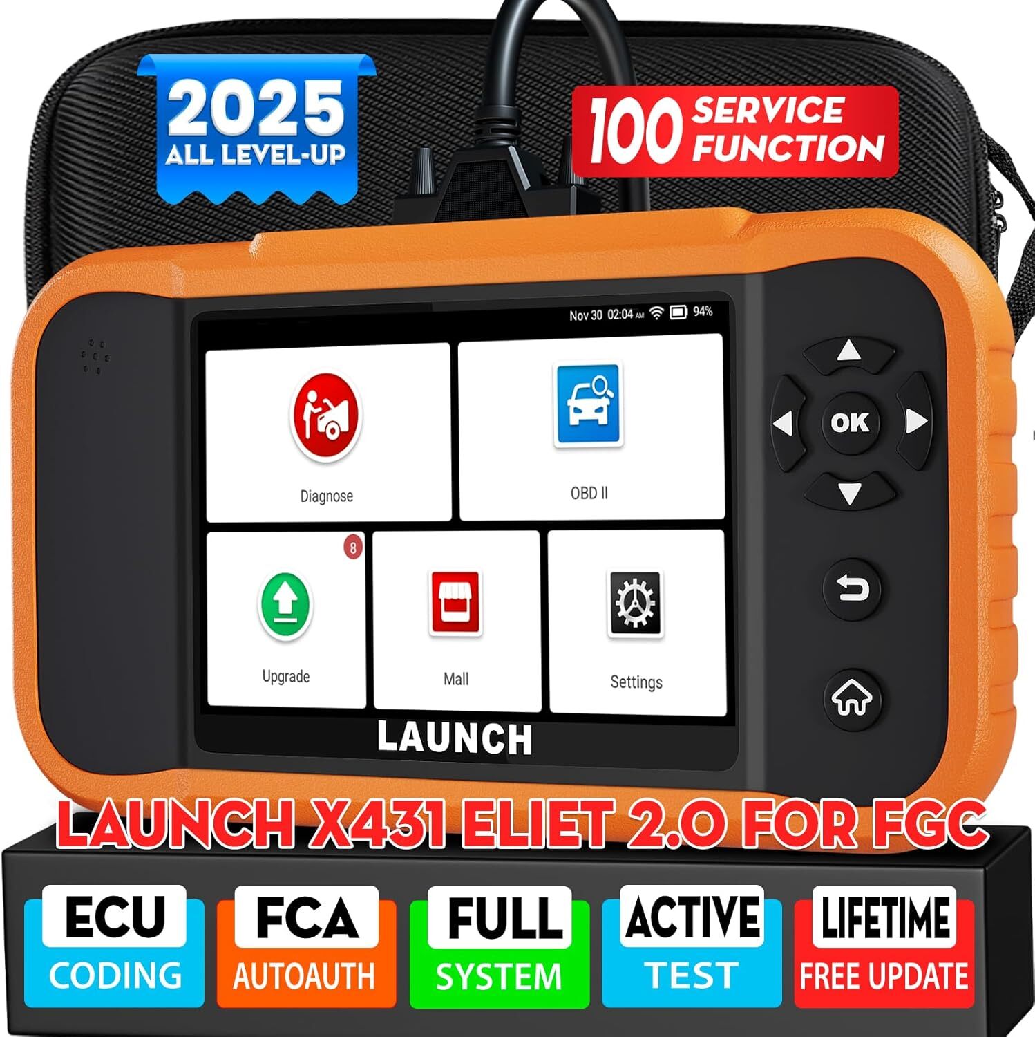 Launch X431 Creader Elite 2.0 Fgc OBD2 Scanner For Ford, Gm, Chrysler ECU Coding