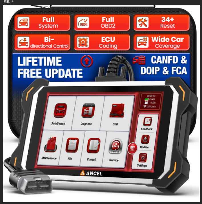 Universal Car Bidirectional Diagnostic Scanner Key Programming ECU Coding Oil
