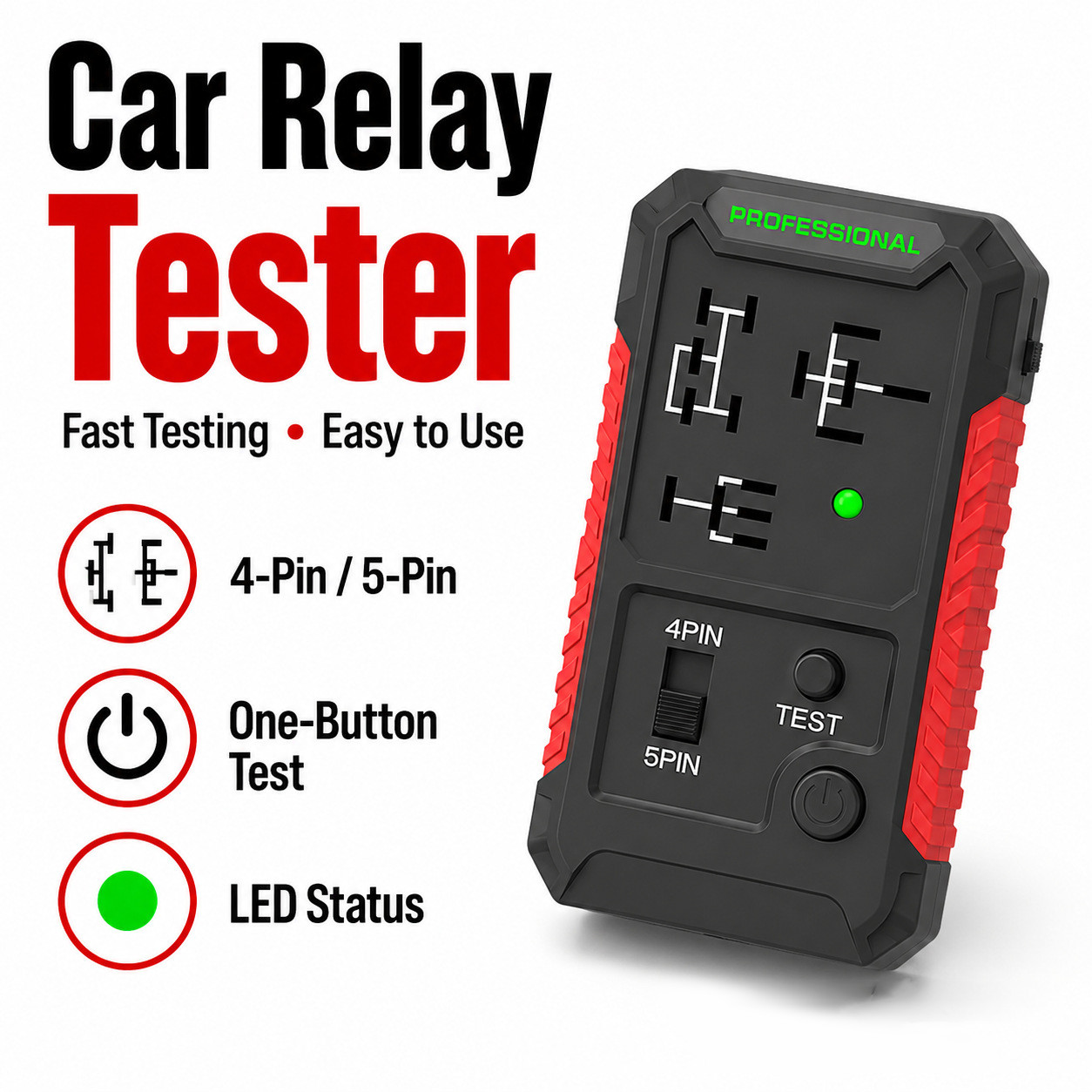 New Automotive Electronic Relay Car Relay Tester Universal 12V LED Indicator USA