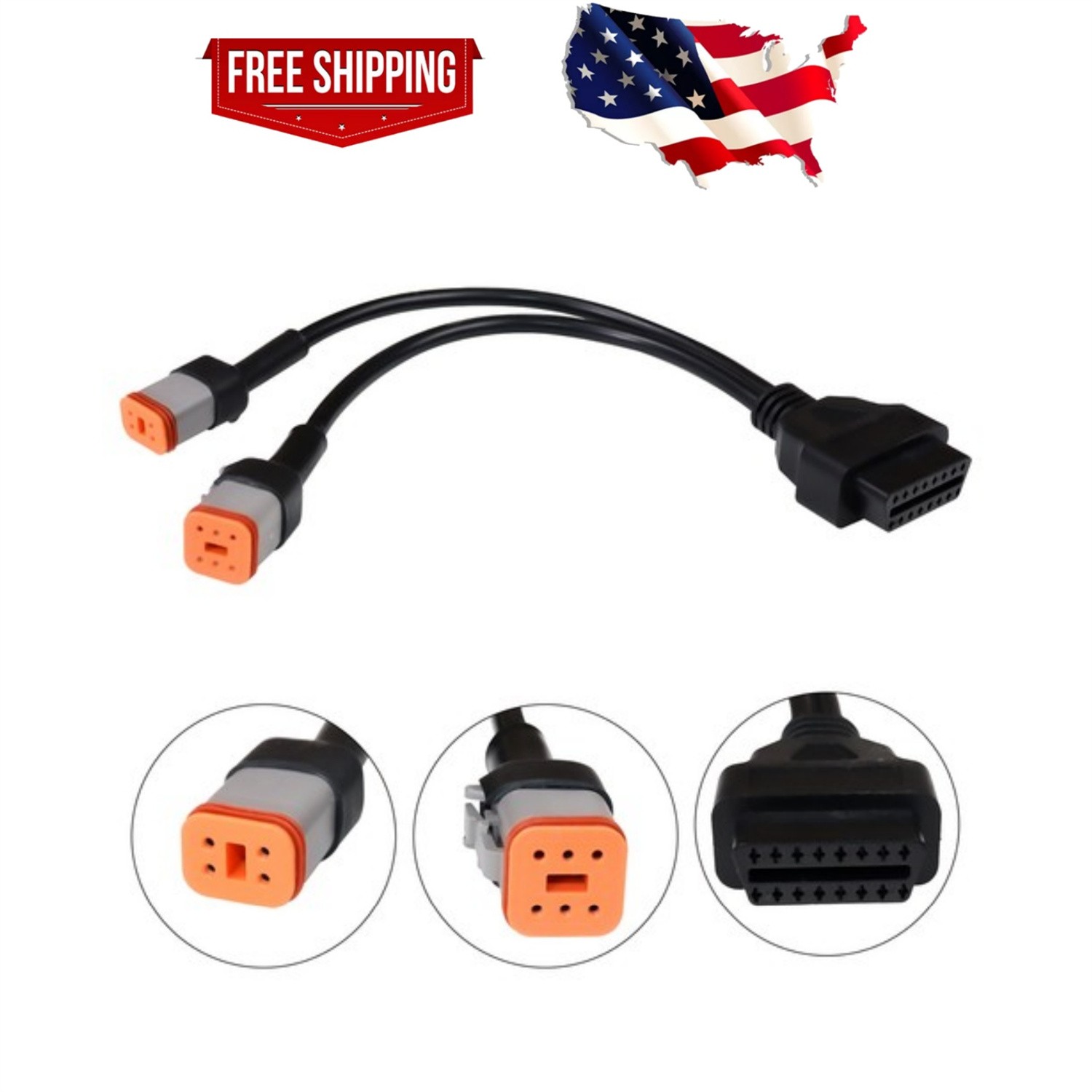 For Harley 16 Pin to 4 Pin 6 Pin Motorcycle OBD Cable Diagnostic Tool Scanner US