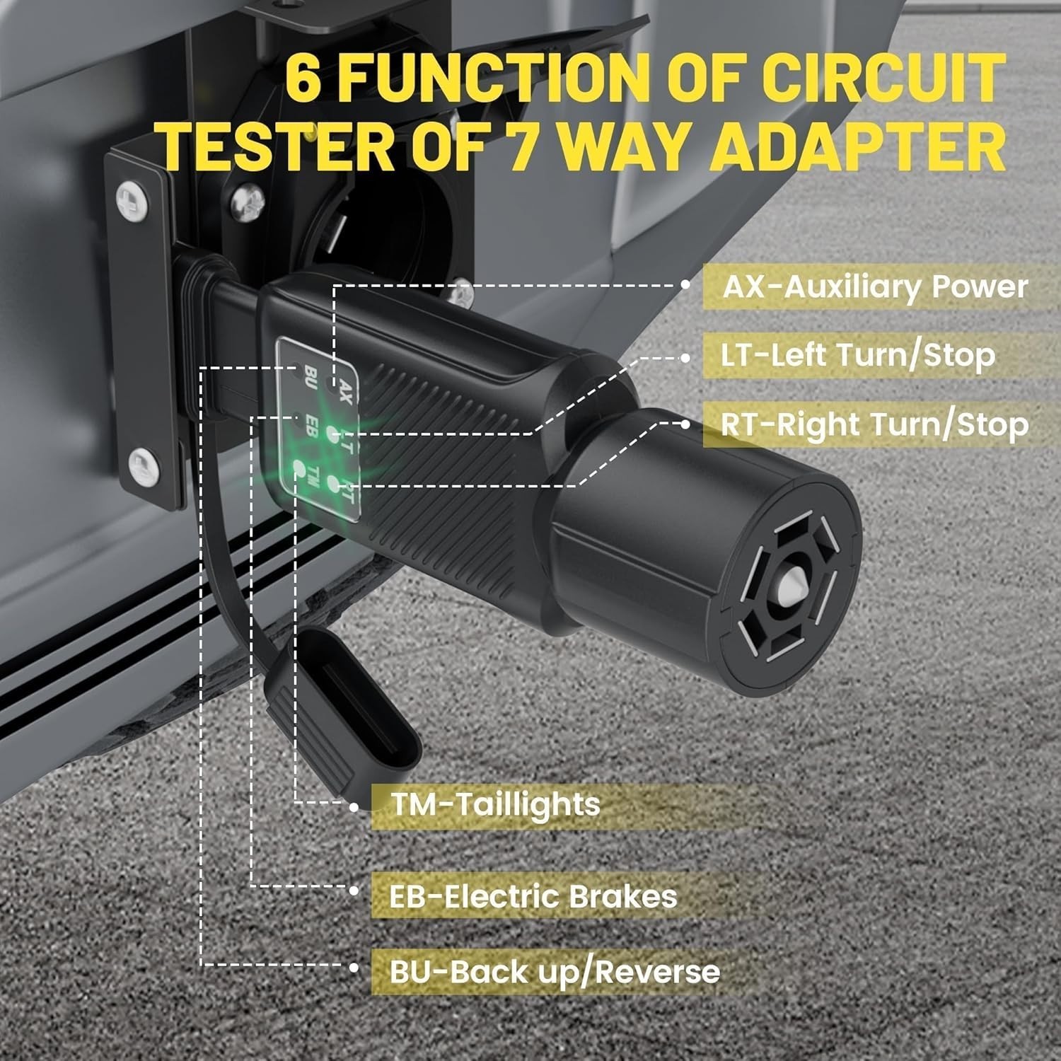 Versatile Trailer Tester for Boats, RVs, and Trucks with LED Light Functions