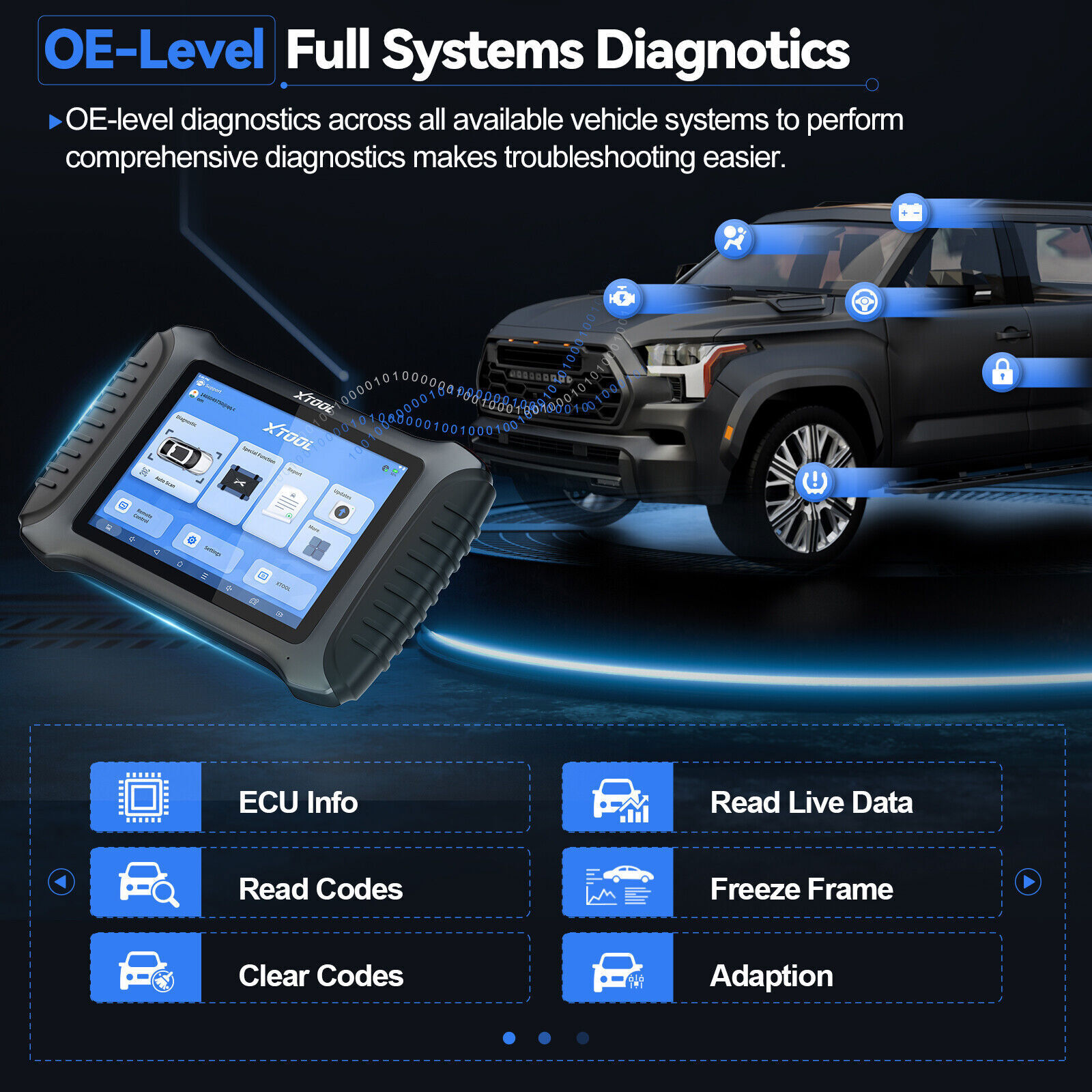 XTOOL IP900S OBD2 Scanner Bi-Directional All System Diagnostic Tool 8 inch VIN