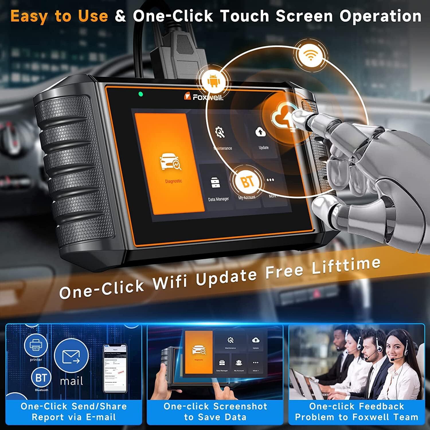 FOXWELL NT716 OBD2 Scanner Car SRS ABS Engine System TPS TPMS Oil Code Reader US