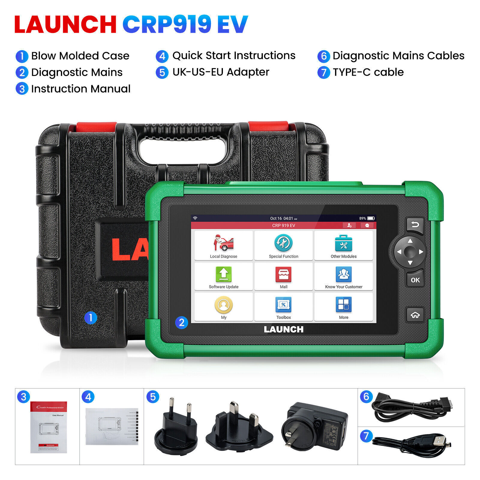 2025 LAUNCH CRP919 EV Diagnostic Scanner Tool Bidirectional ECU Coding For EV’s
