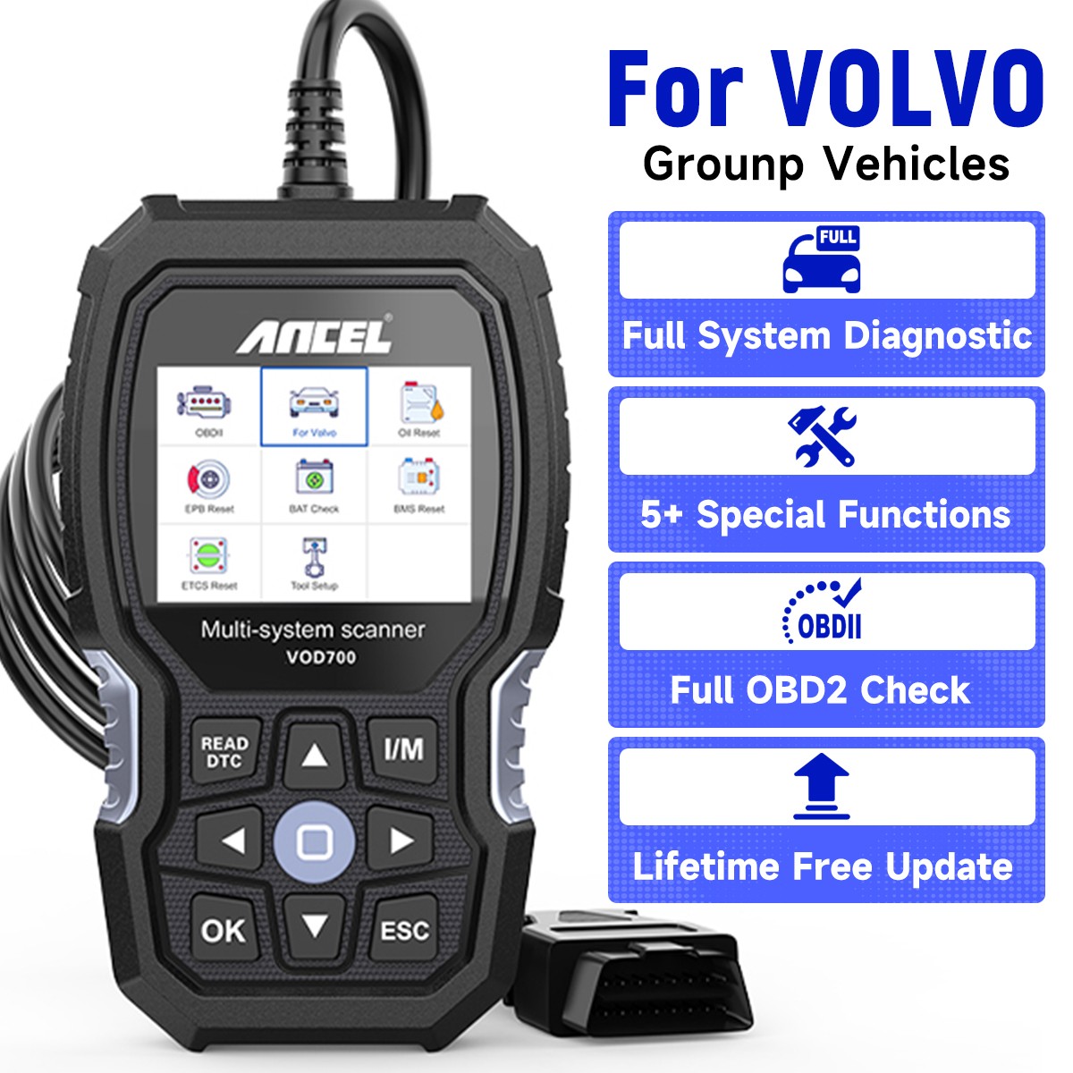 Car Scanner Diagnostic Tool OBD2 Fit For VOLVO All System DPF Regen ABS Bleeding