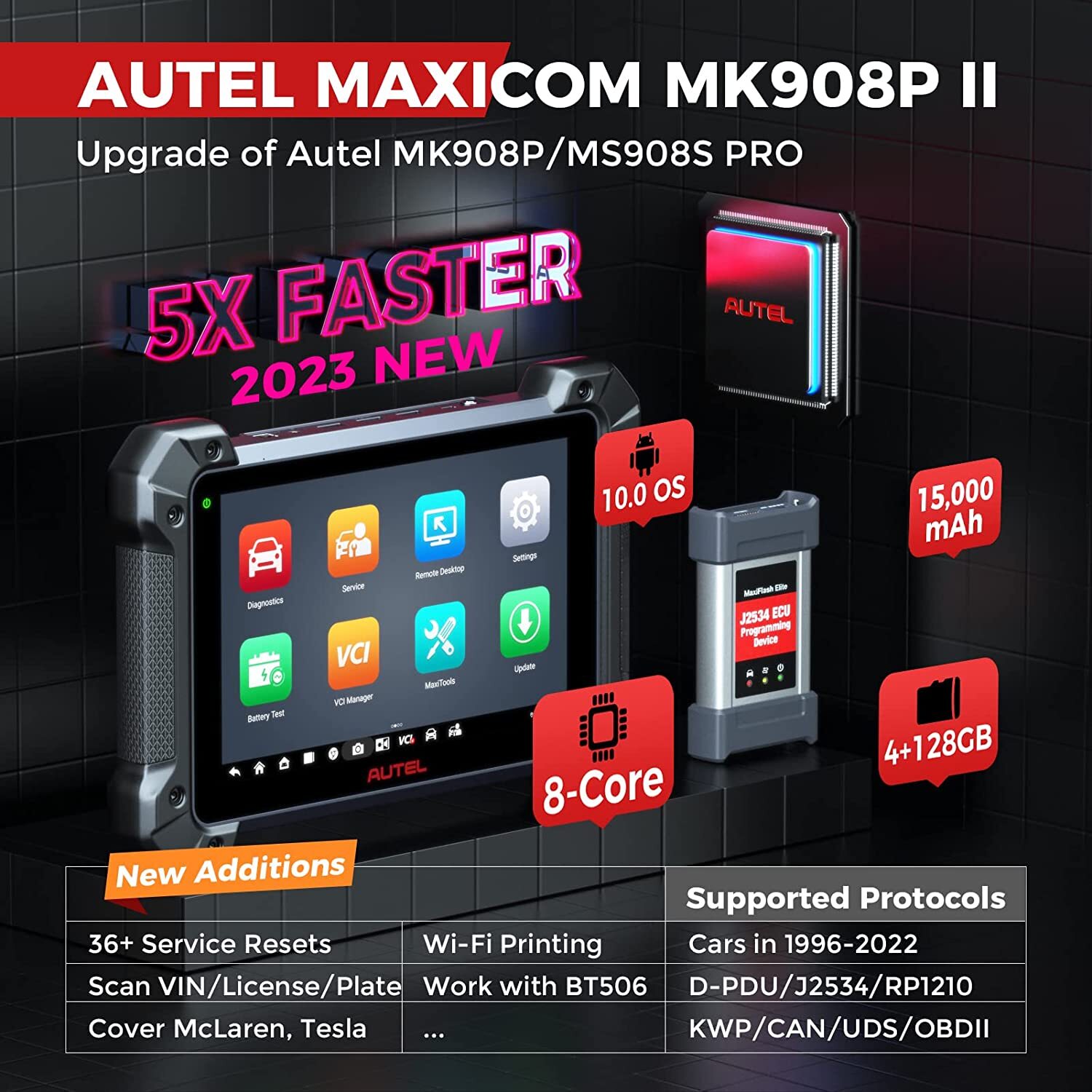 Autel MaxiCOM MK908P II Upgrade of MS908S PRO II J2534 Programming for Benz BMW