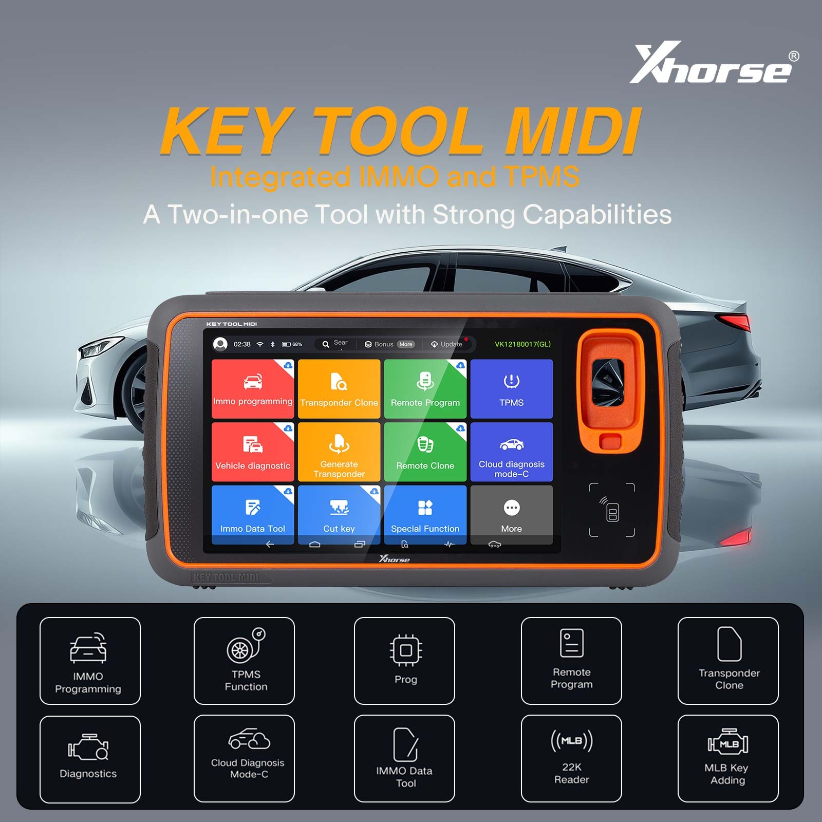 Xhorse Key Tool MIDI Advanced Version for TPMS/ Progarmming/ IMMO Diagnostics
