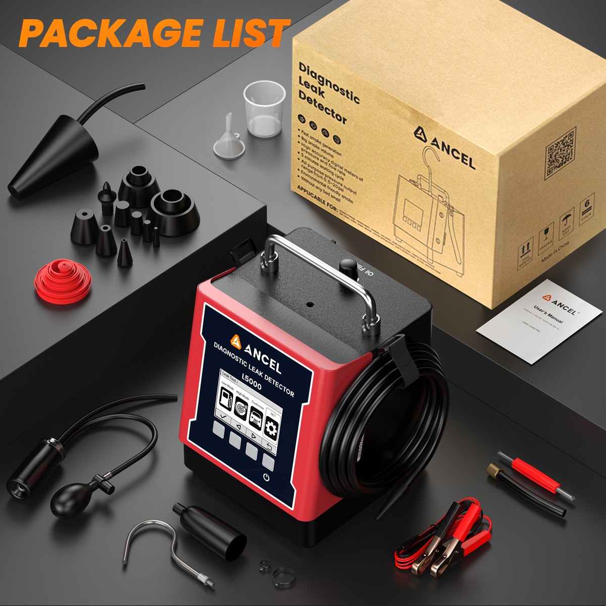 ANCEL Digital Dual Mode EVAP Smoke Machine Tester Turbo System Detector L5000PRO