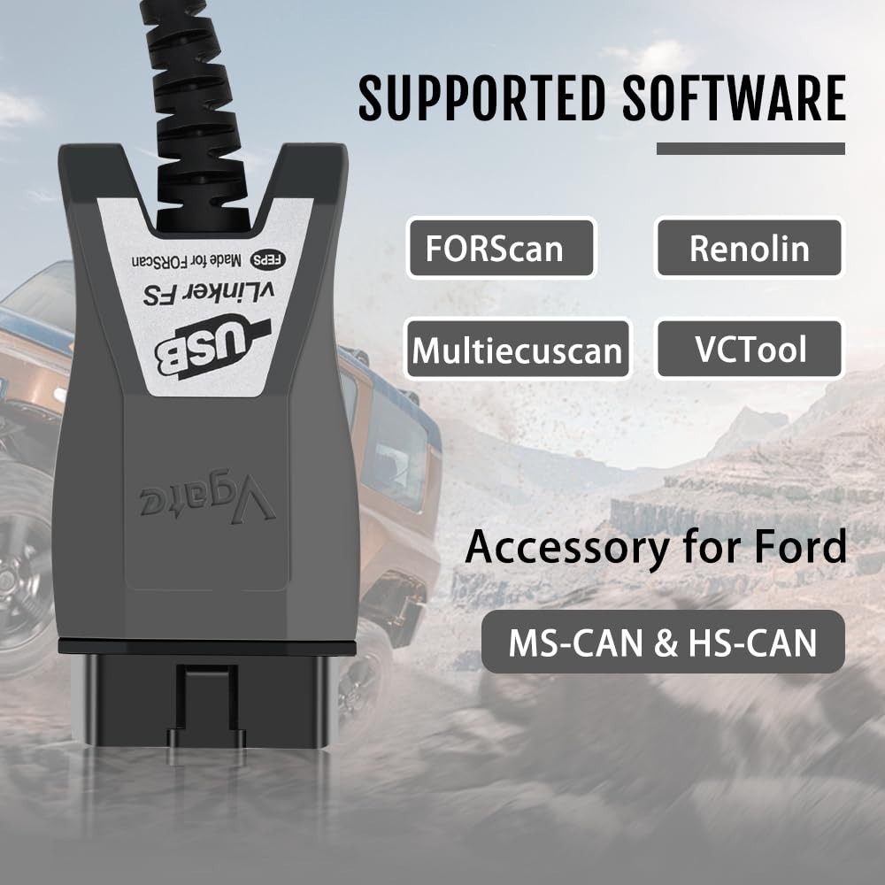 OBD2 USB Car Diagnostic Tool, Code Reader for FORScan, Vgate vLinker FS Adapter