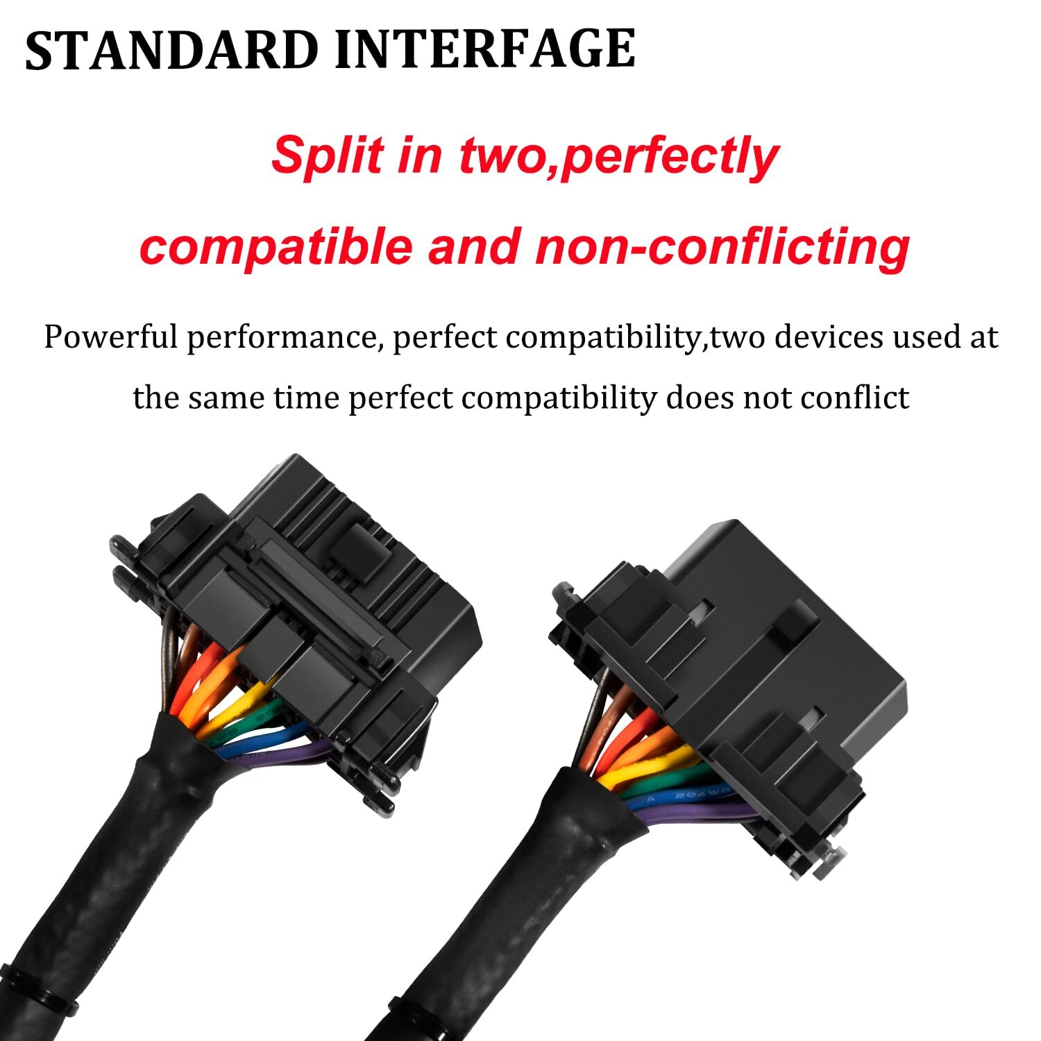 OBD II Port OBD 2 Splitter Extension Cable 1 Male 2 Female Y Cable Adapter 16Pin