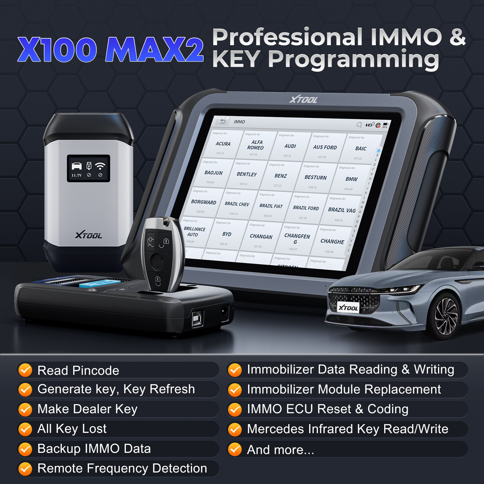 XTOOL X100 MAX2 KC501 TOP Key Programmer J2534 ECU Programming Diagnostic Tool