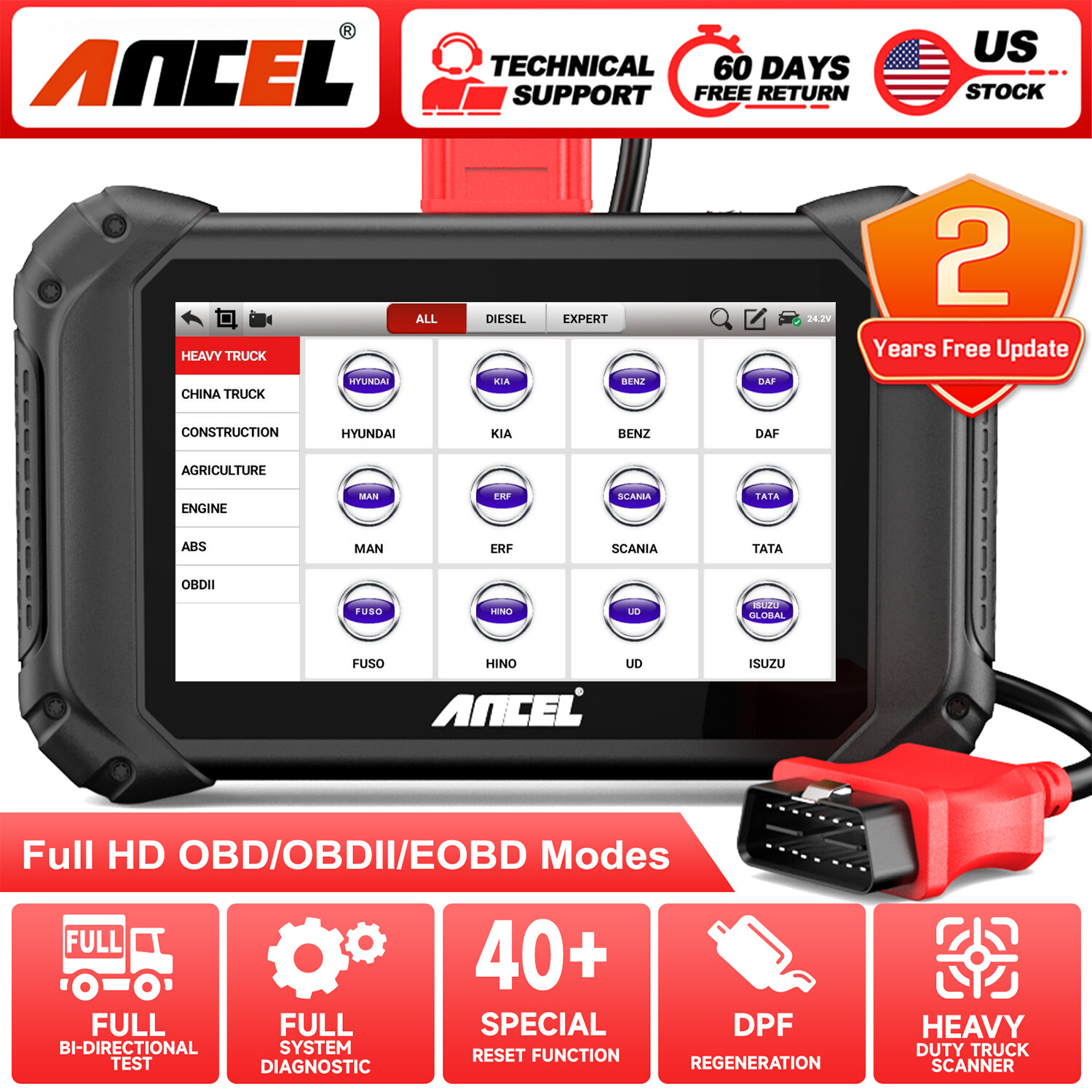 Commercial Heavy Duty Truck Scanner SNdirectional Diesel Diagnostic Scan Tool
