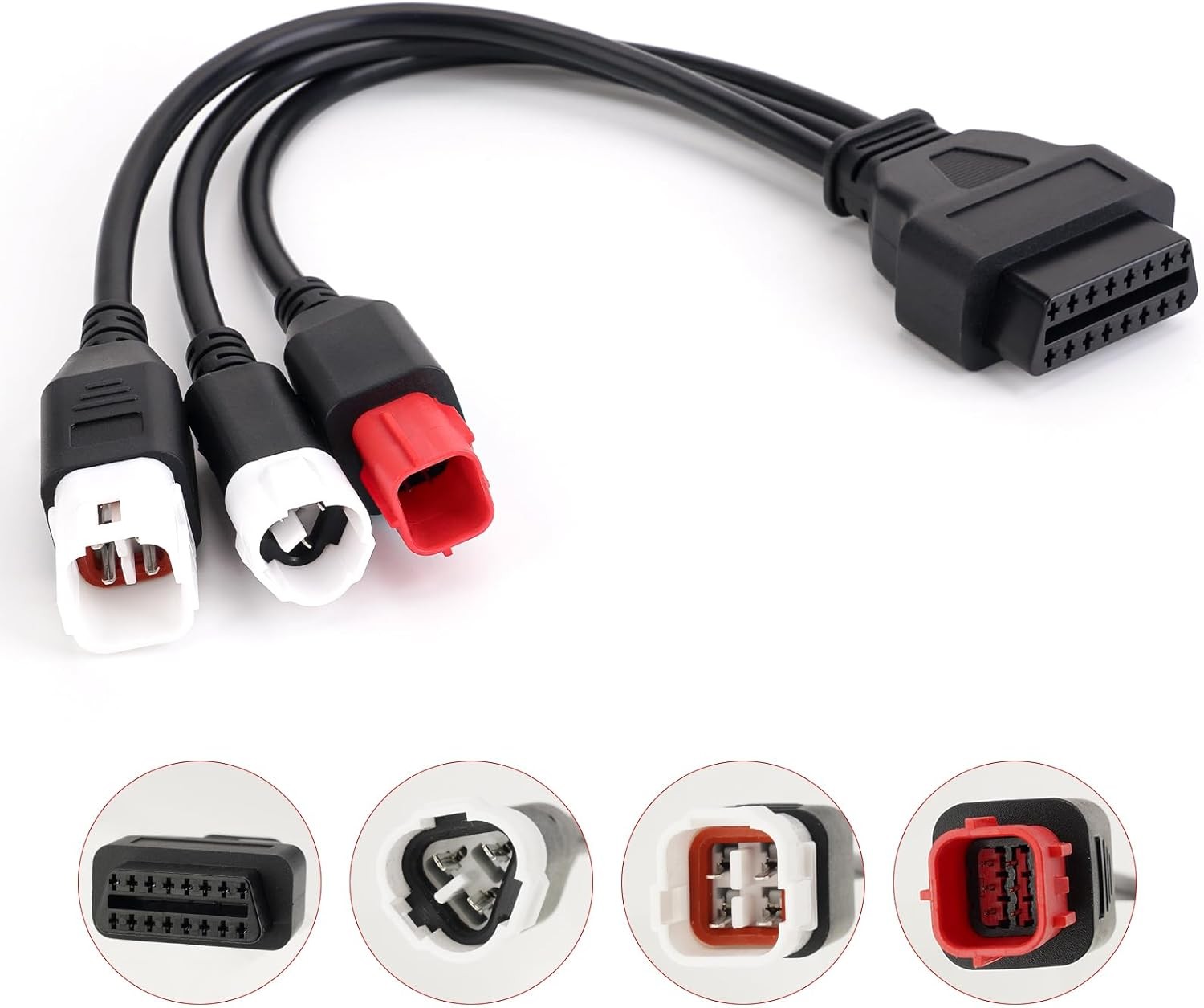 3in1 OBD2 Diagnostic Adapter for Motorcycle Multiple Select Diagnostic Connector