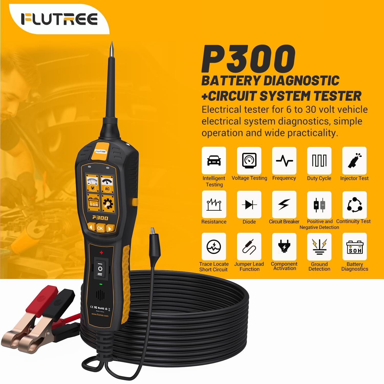 Circuit Breaker Finder Electrical Diagnostic Power Probe 12V/24V Battery Tester