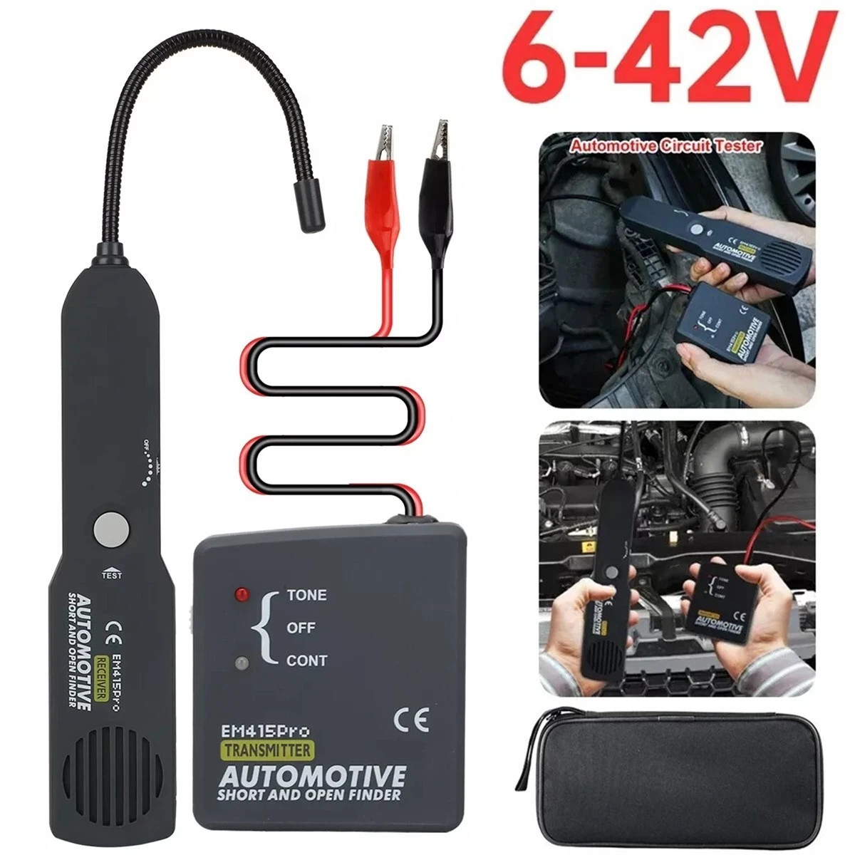 Circuit Tester Automotive Short and Open Finder DC 6-42V Car Wire Tracker Tool
