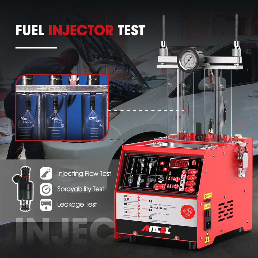 ANCEL AJ400 GDI EFI TSI Fuel Injector Cleaner Tester Ultrasonic Cleaning Machine