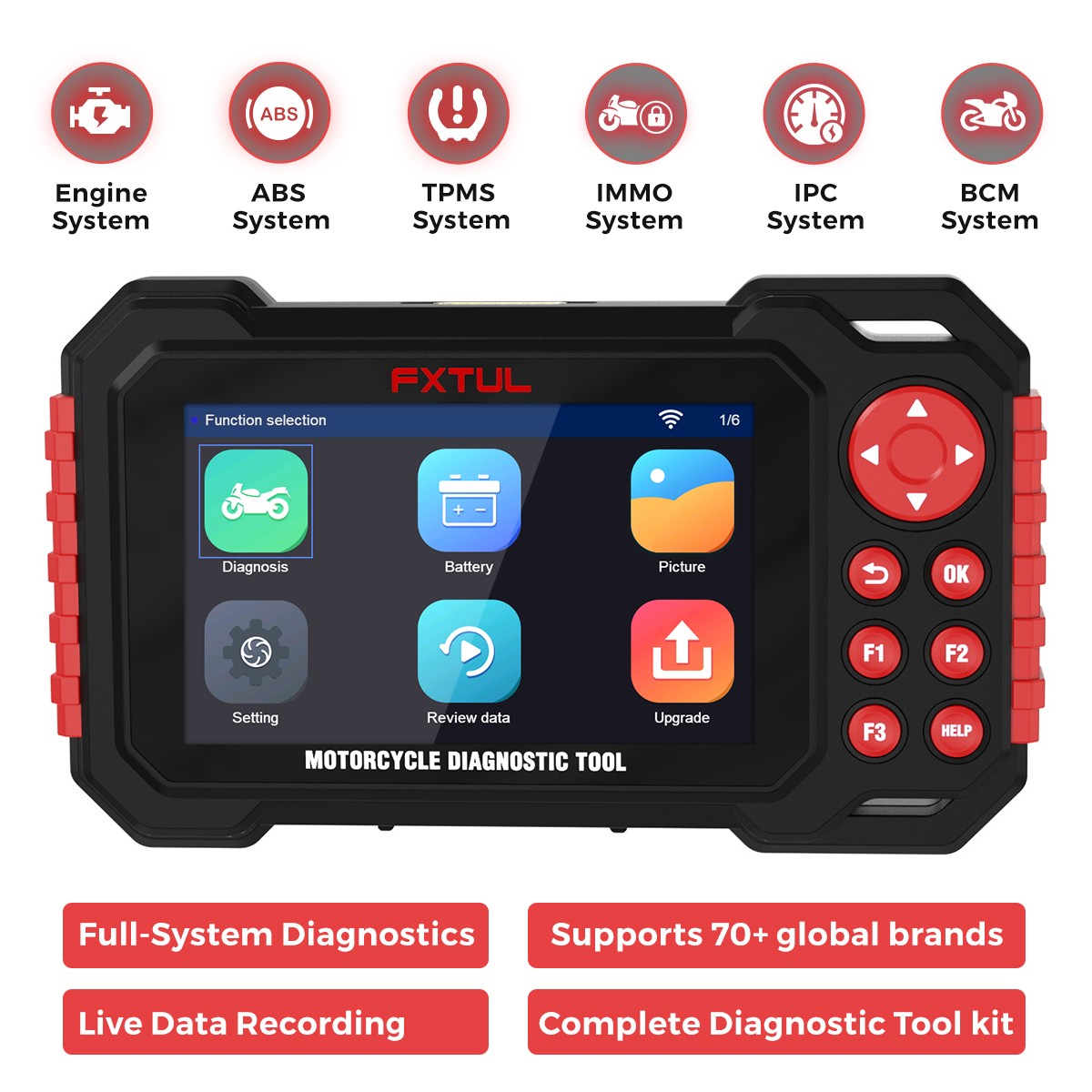 OBD2 Motorcycle Diagnostic Tool Full System Scanner Fit For Yamaha Honda BMW SYM