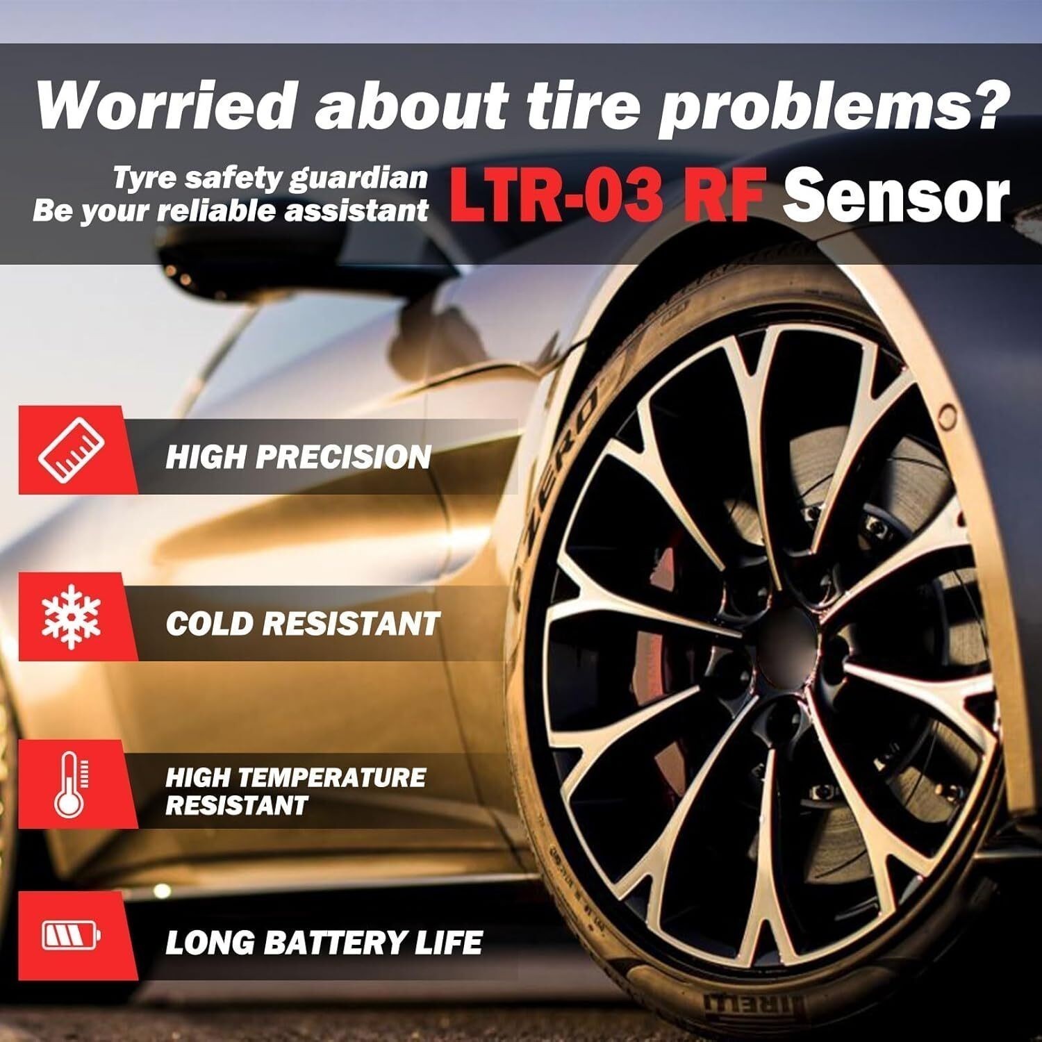 8 PACK LAUNCH LTR-03 RF Universal Programmable TPMS Sensor (315MHz/433MHz) US*