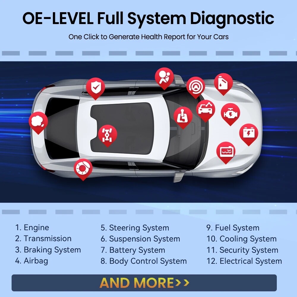 MUCAR DriverScan Full System Car OBD2 Scanner Active Test Scan Tool 15 Reset