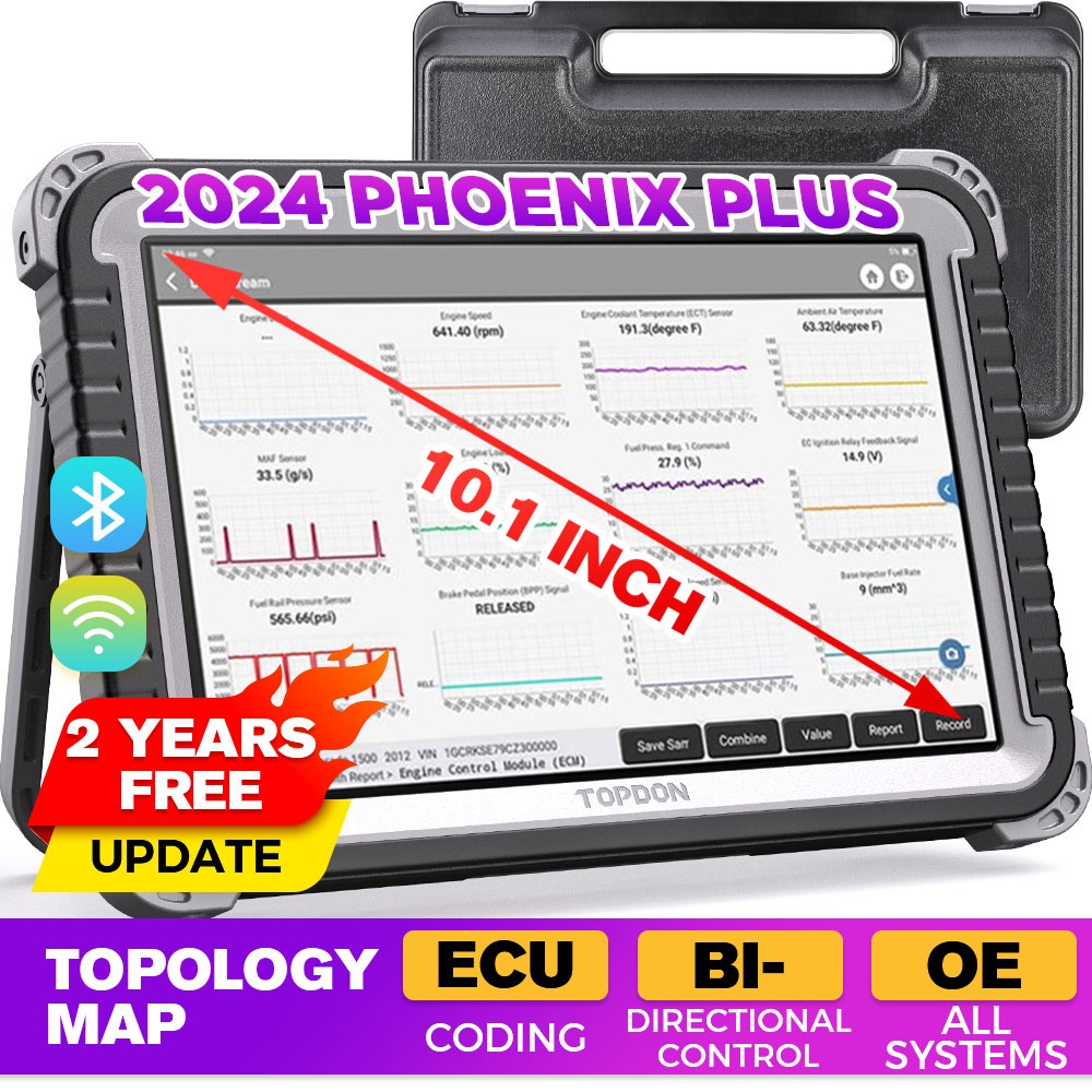 2026 TOPDON Phoenix Plus Bidirectional Car Diagnostic Scanner Tool €CU Coding US