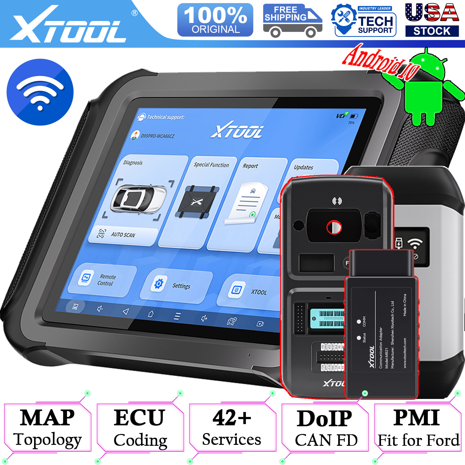 XTOOL Scanner D9S PRO KC501 M821 Auto Key Programming Online/Offline Coding Tool