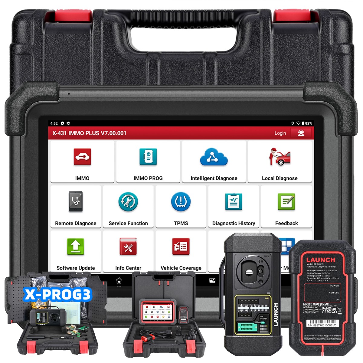 Launch X431 IMMO PLUS PRO5 Key Programming Tool OBD2 Car Diagnostic Scanner