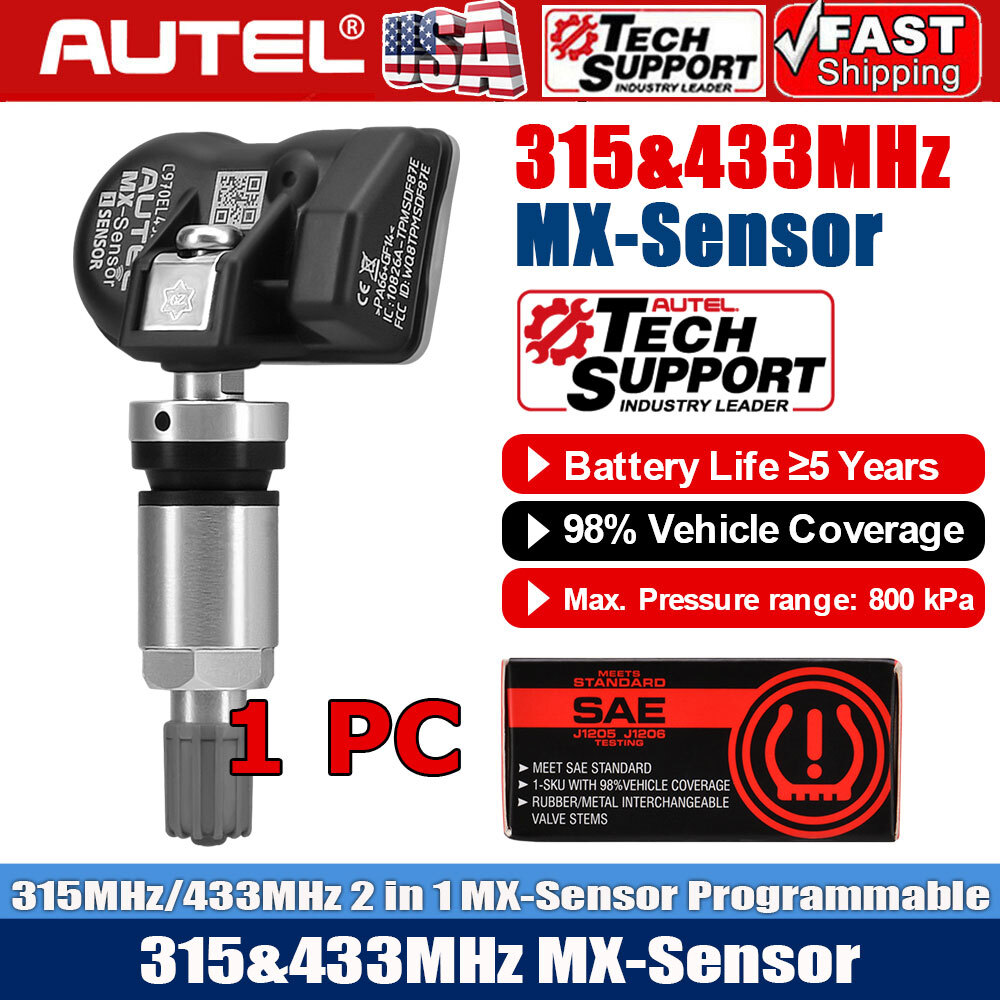 Autel TPMS MX-Sensor 315MHz 433MHz Universal Programmable Tire Pressure Sensors