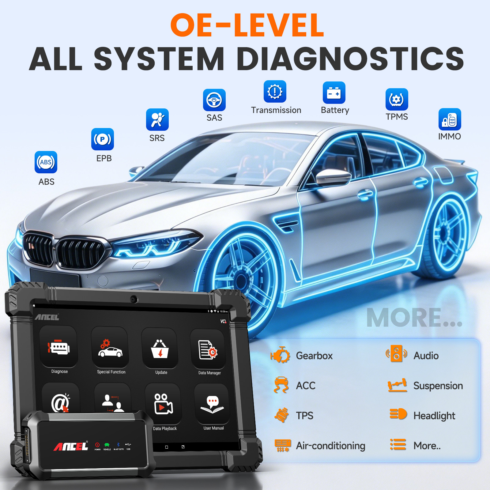 Professional OBD2 Scanner Bluetooth OBD2 Scan Tool Diagnostic All System CANFD